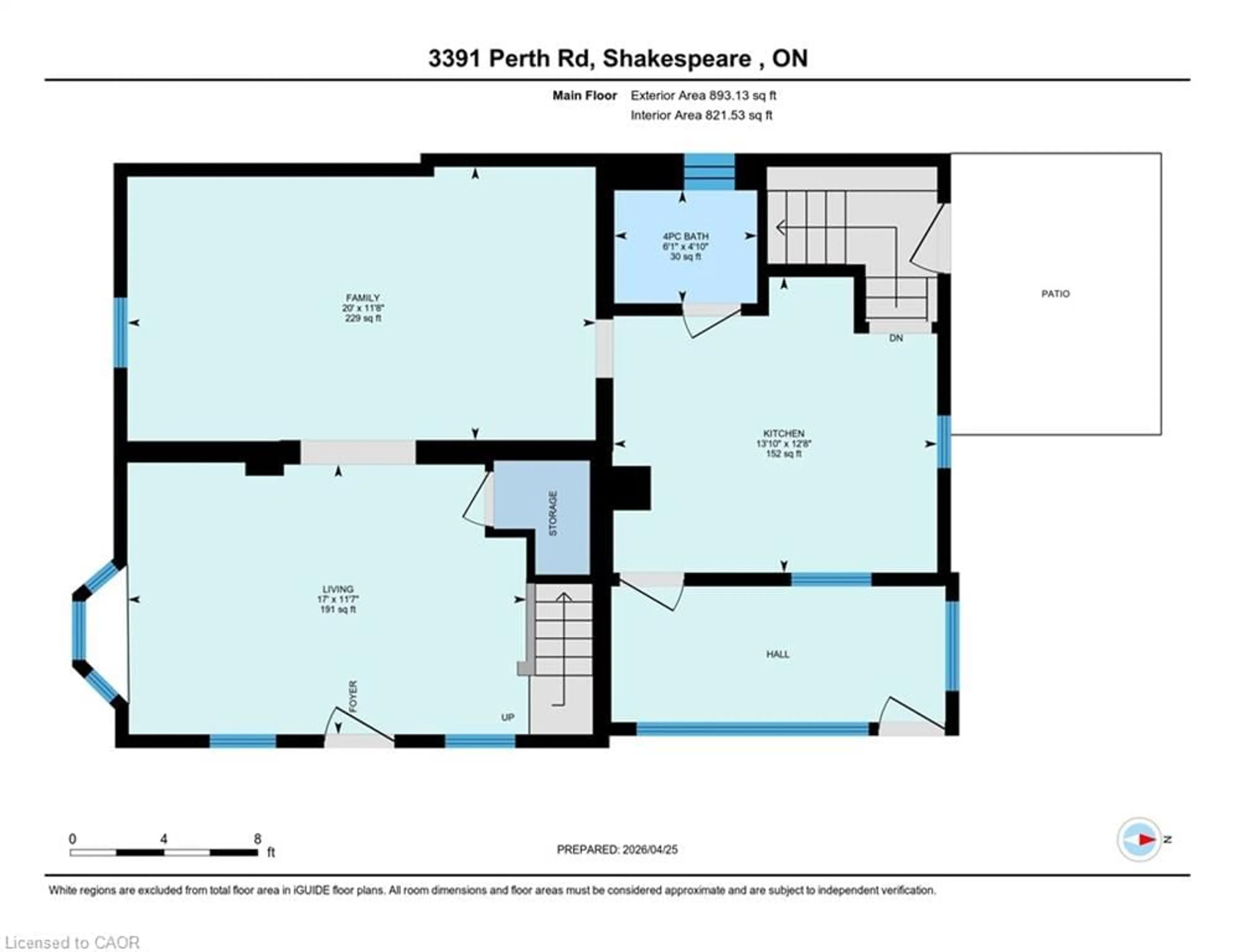 Floor plan for 3991 Perth Rd 107 Rd, Shakespeare Ontario N0B 2P0