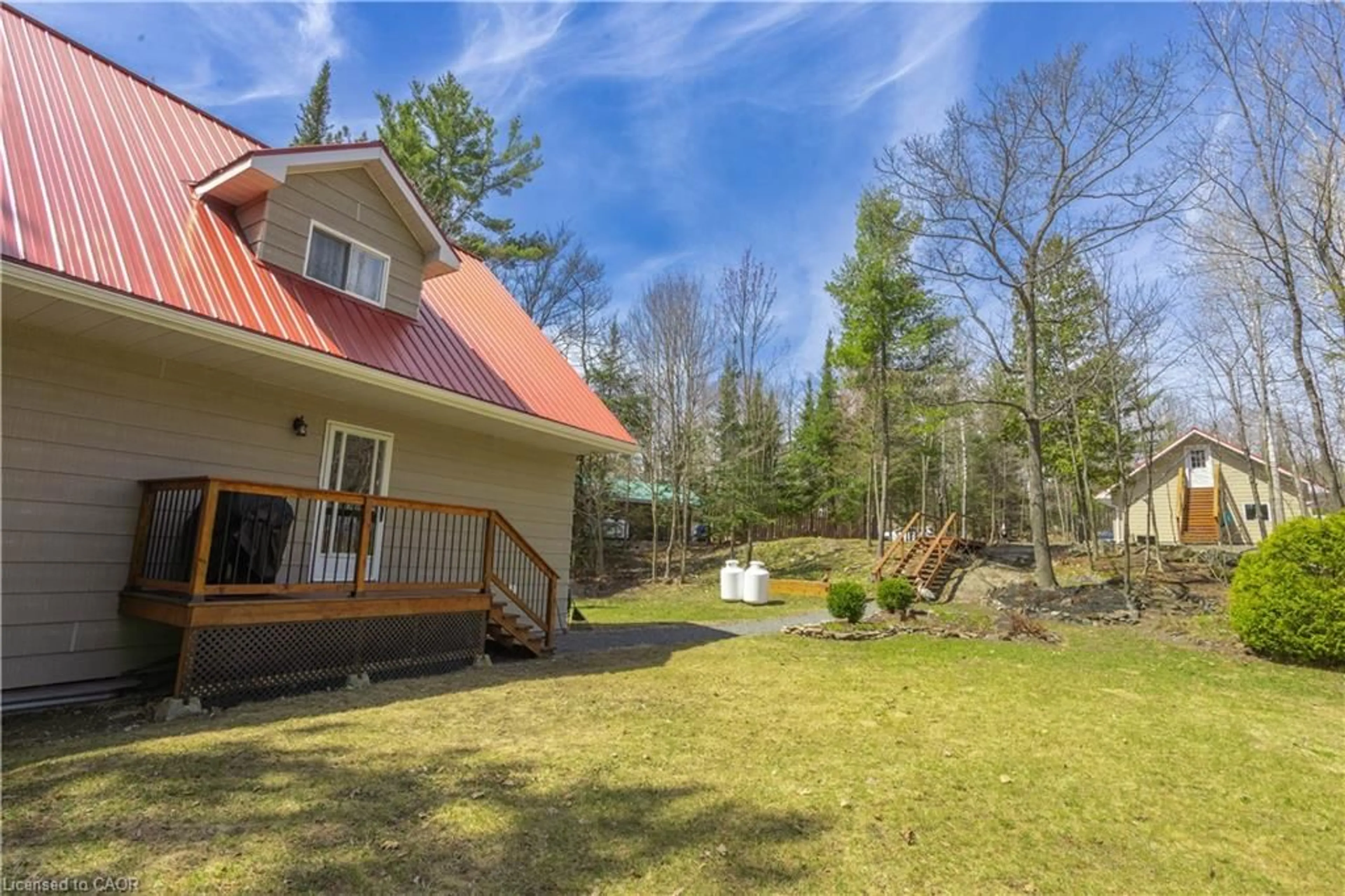 Patio, forest/trees view for 611 Clear Lake Dr, Espanola Ontario P5E 1N6