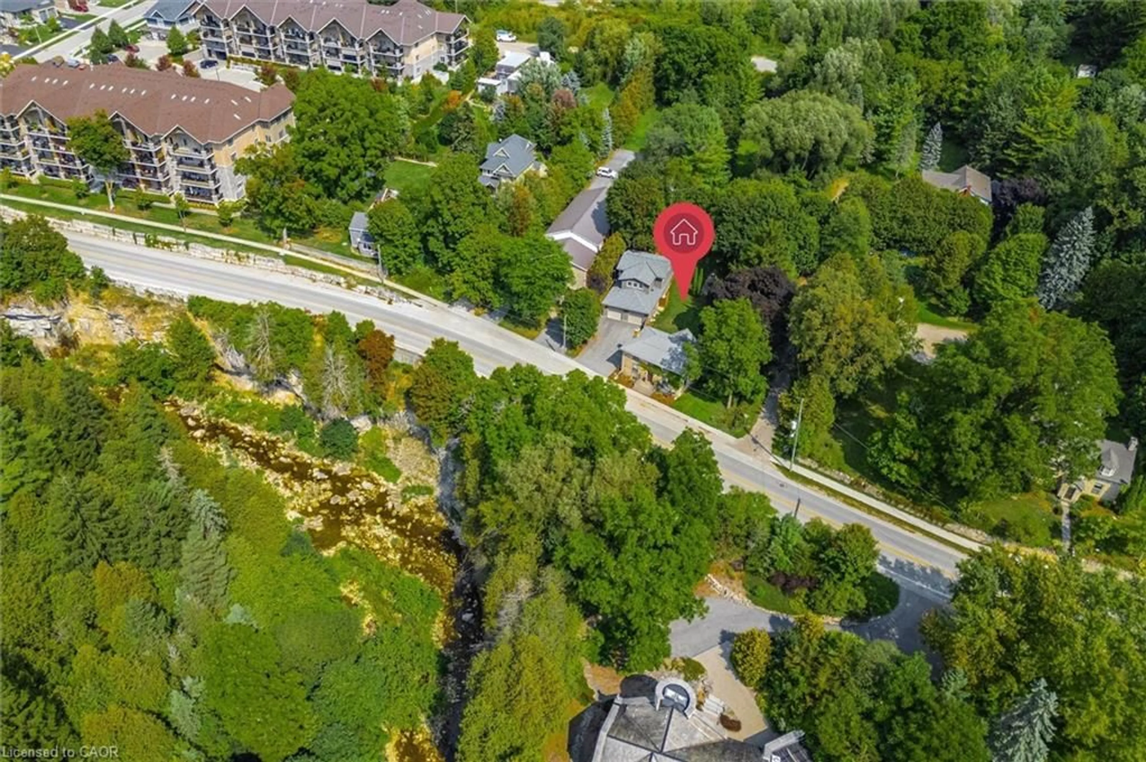 A pic from outside/outdoor area/front of a property/back of a property/a pic from drone, street for 377 Geddes St, Elora Ontario N0B 1S0