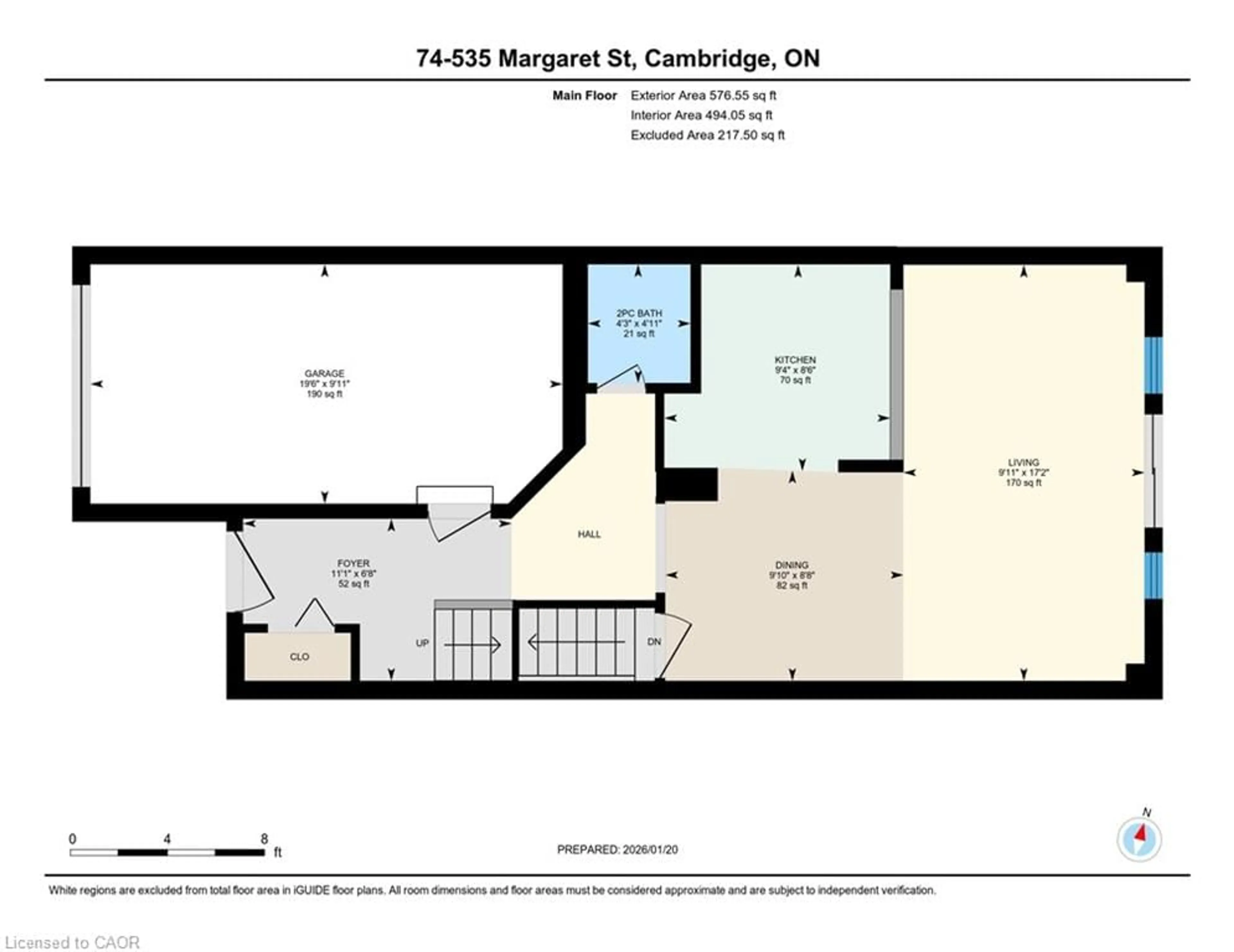 Floor plan for 535 Margaret St #74, Cambridge Ontario N3H 0A5