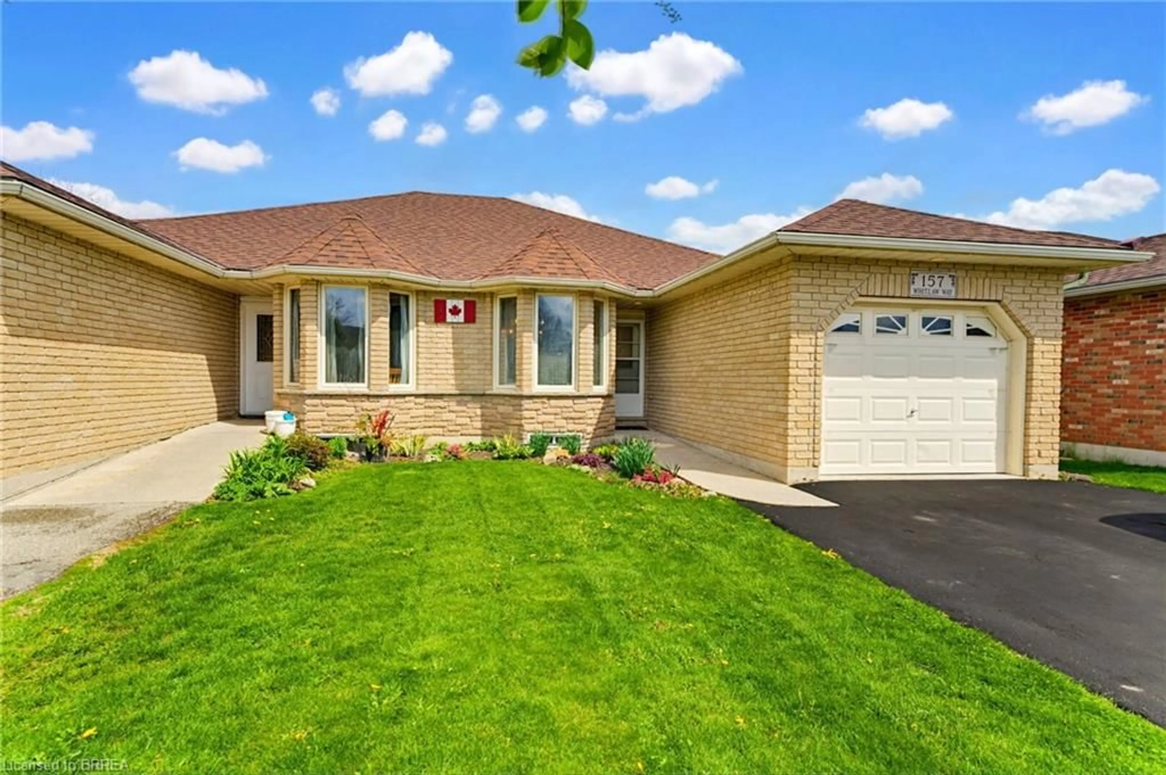 Home with brick exterior material, street for 157 Whitlaw Way, Paris Ontario N3L 4C9