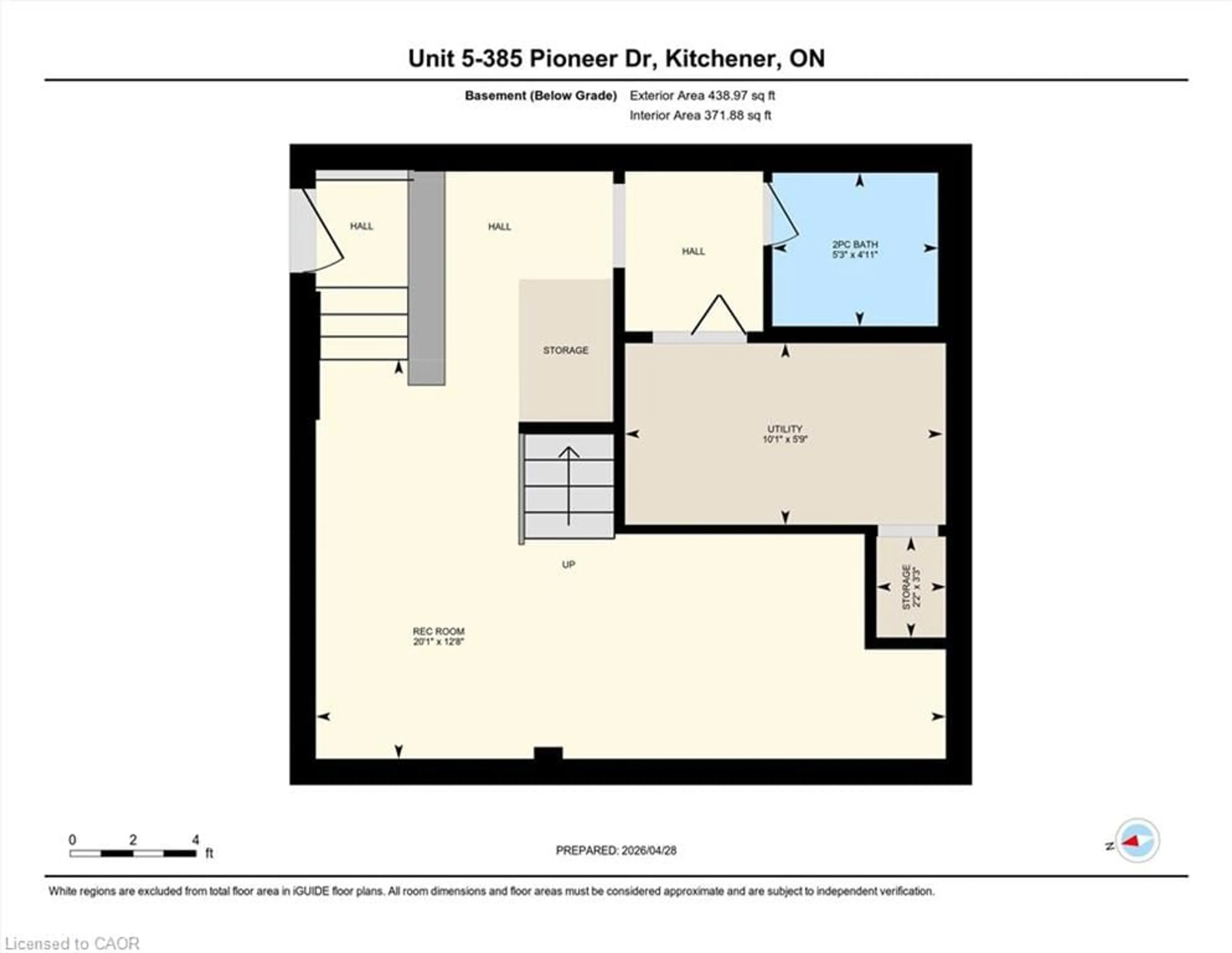 Floor plan for 385 Pioneer Dr #5, Kitchener Ontario N2P 1L8