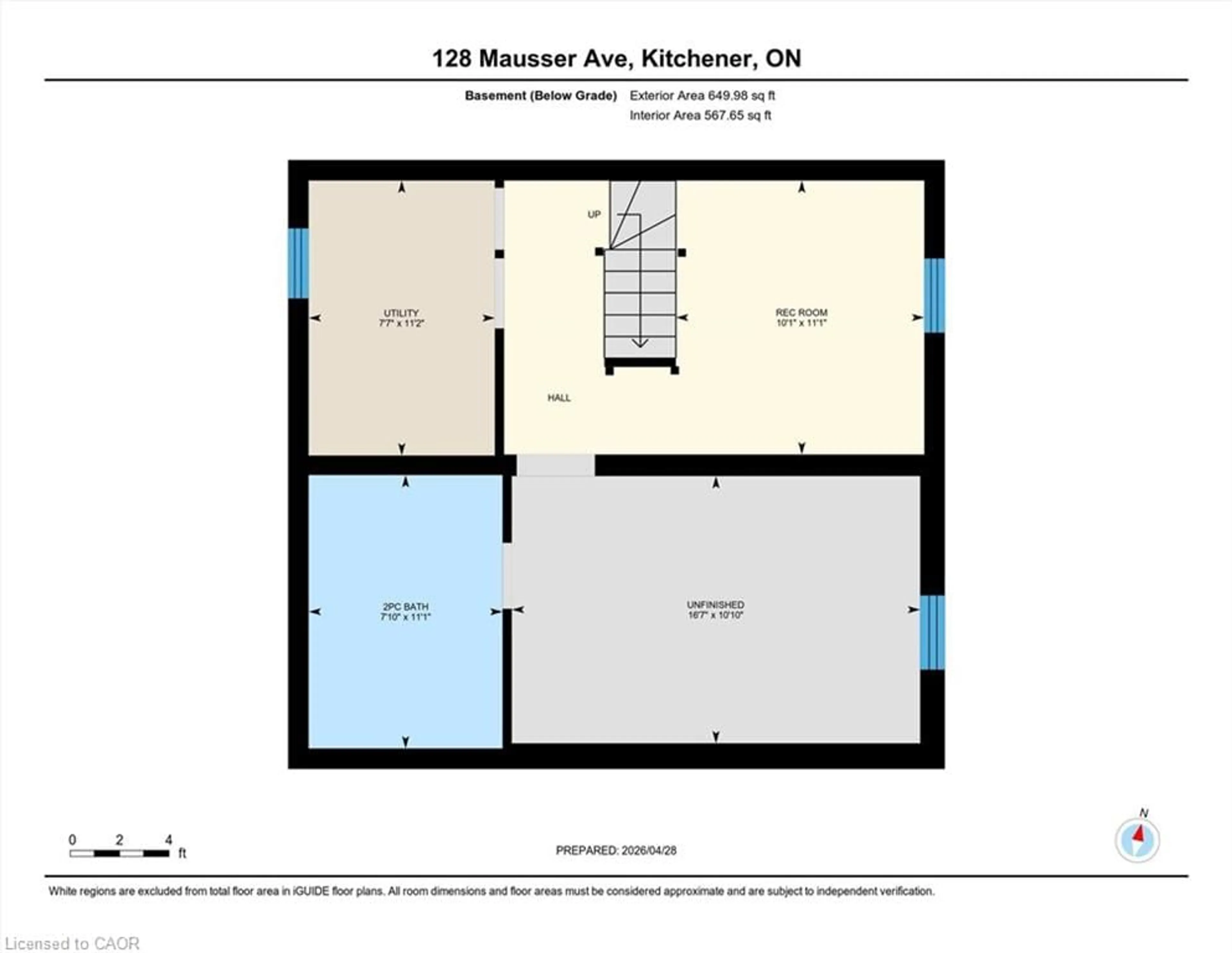 Floor plan for 128 Mausser Ave, Kitchener Ontario N2M 3K5