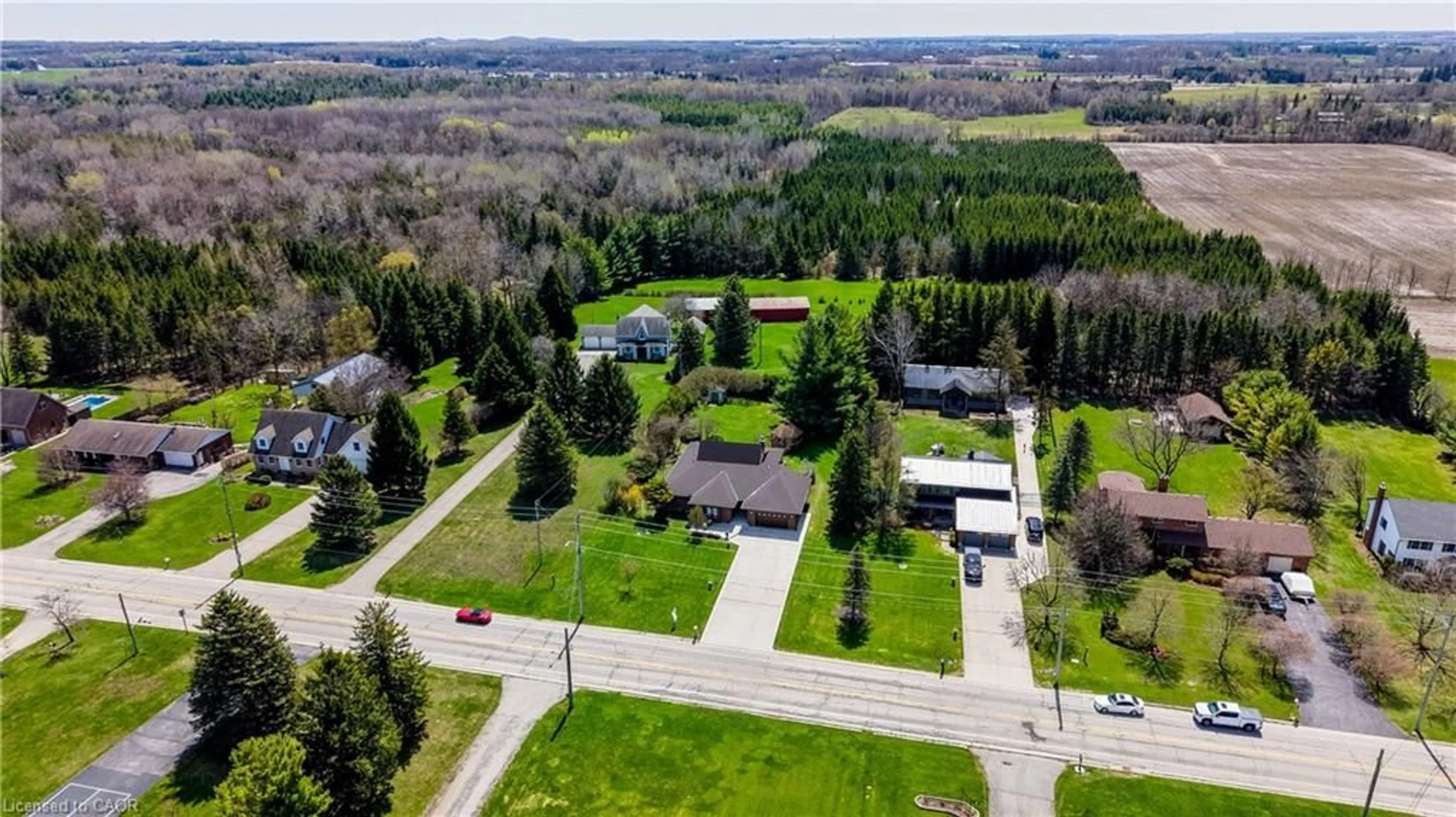 A pic from outside/outdoor area/front of a property/back of a property/a pic from drone, street for 3952 Weimar Line, Wellesley Ontario N0B 2T0