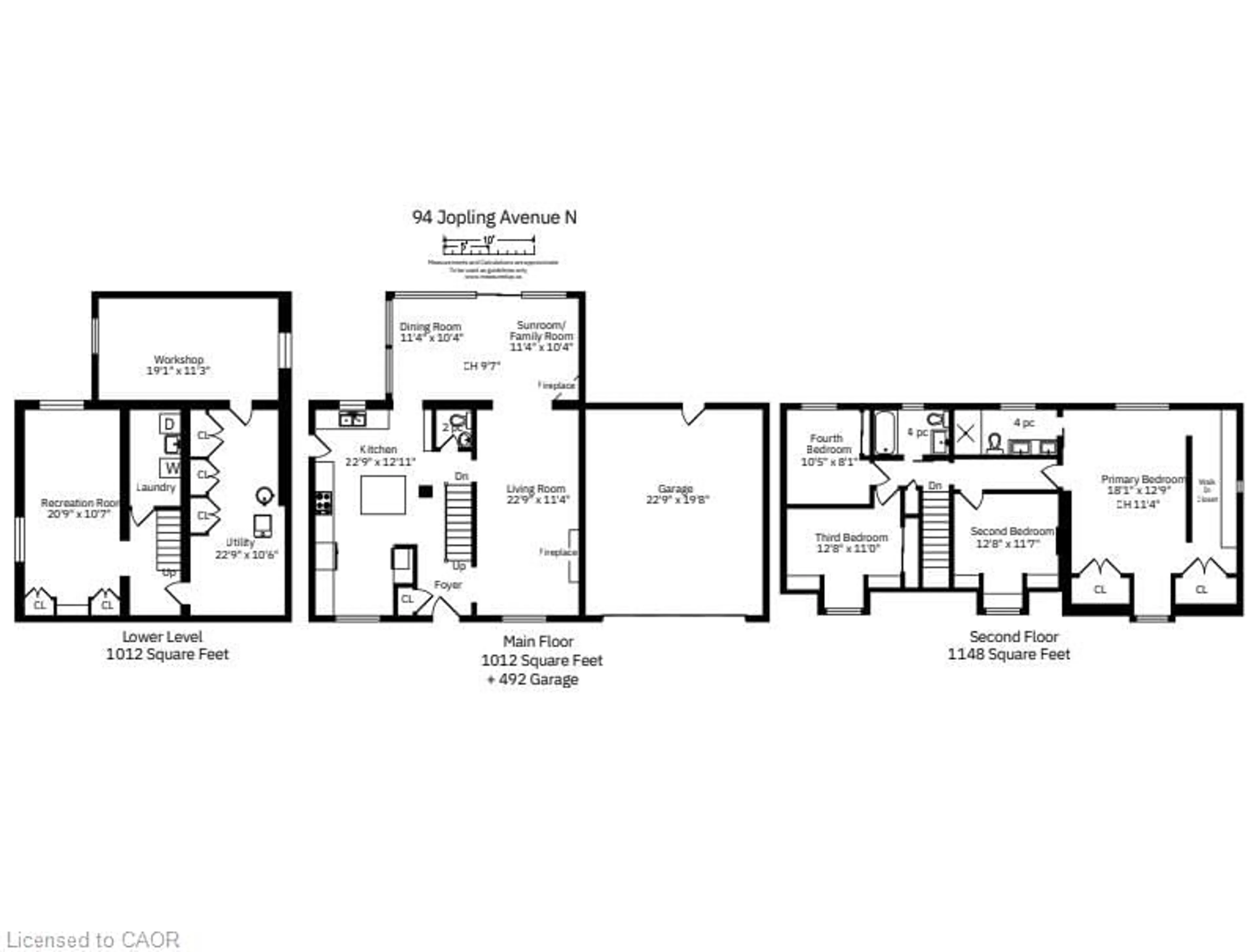 Floor plan for 94 Jopling Ave, Etobicoke Ontario M9B 4G4