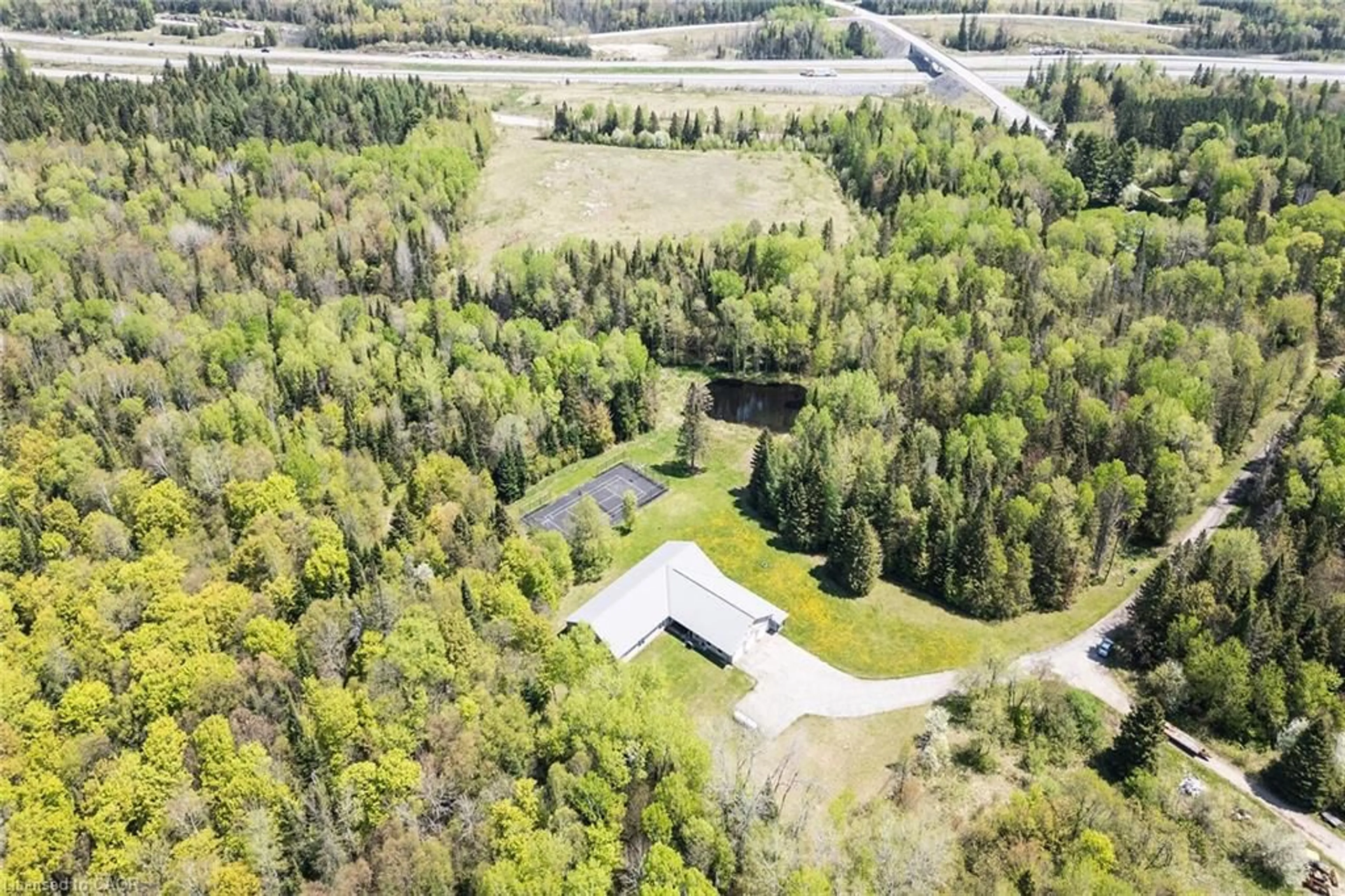 A pic from outside/outdoor area/front of a property/back of a property/a pic from drone, forest/trees view for 146 Oke Dr, Burk's Falls Ontario P0A 1C0