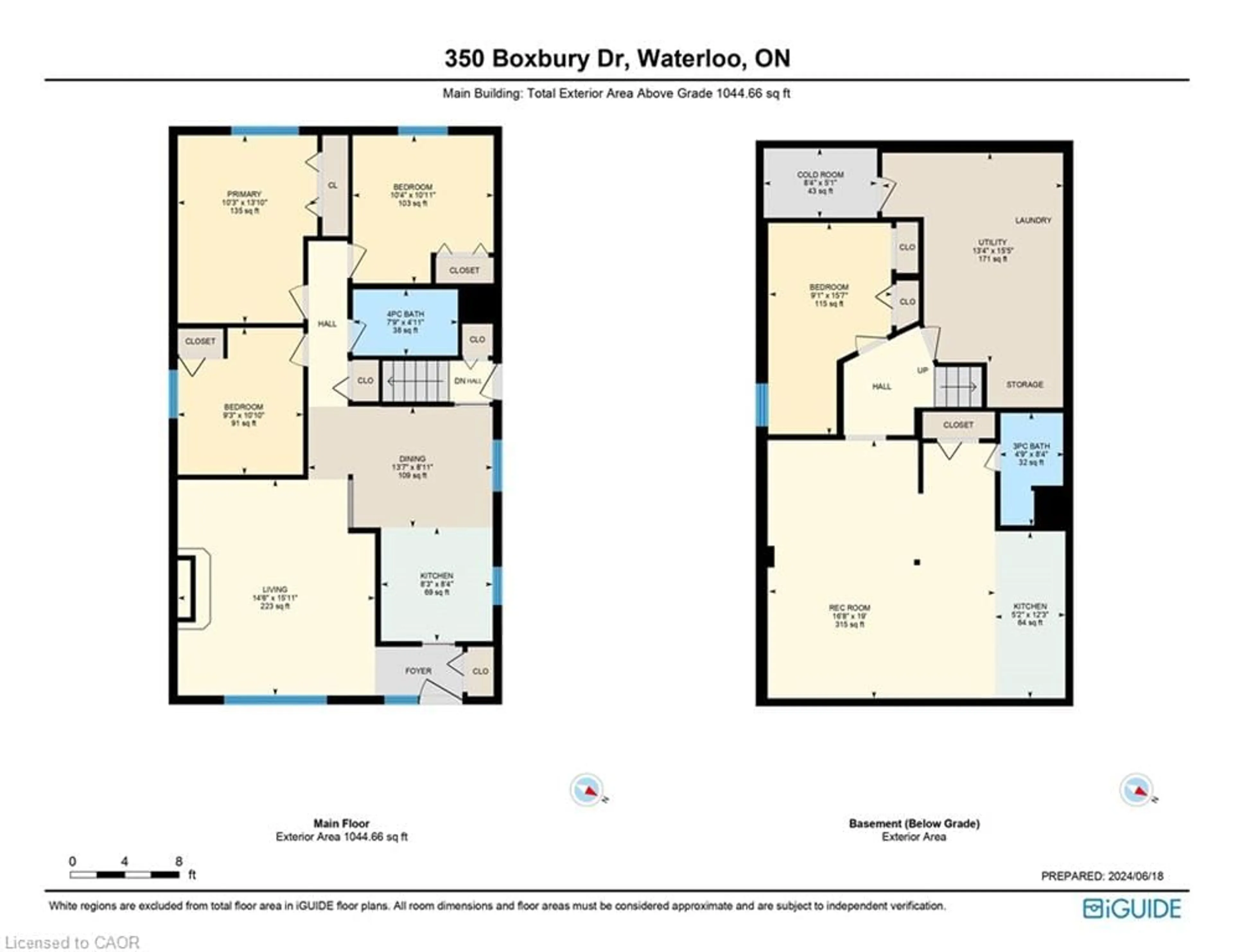 Floor plan for 350 Boxbury Dr, Waterloo Ontario N2K 1W2