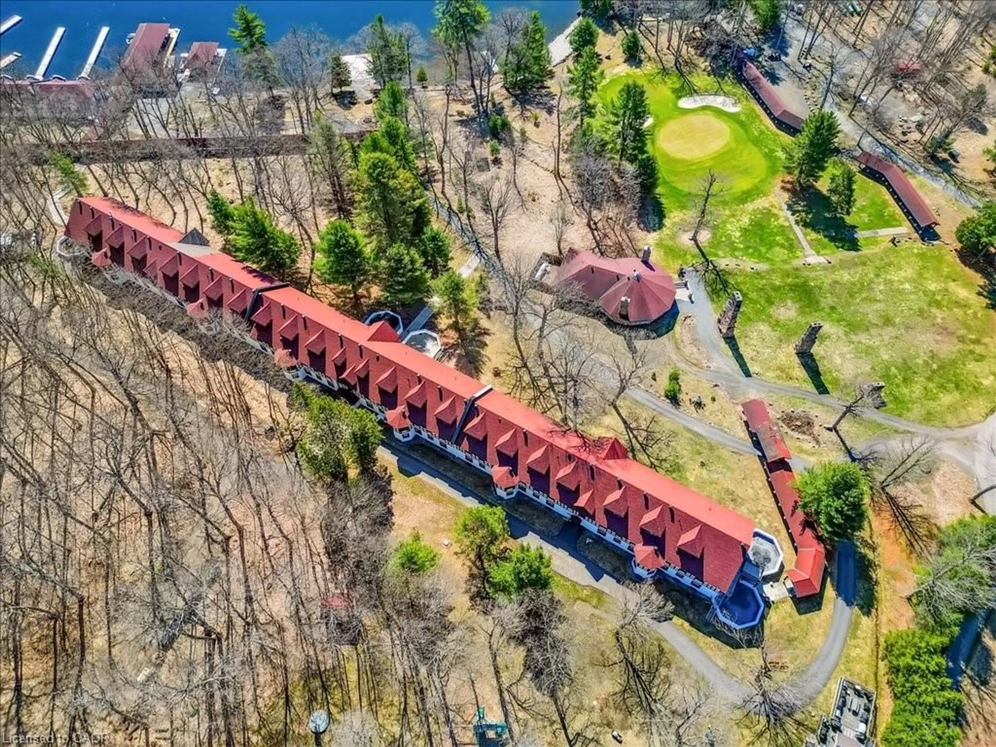 A pic from outside/outdoor area/front of a property/back of a property/a pic from drone, street for 12 Bigwin Island Rd #202/206, Lake Of Bays Ontario P0B 1A0