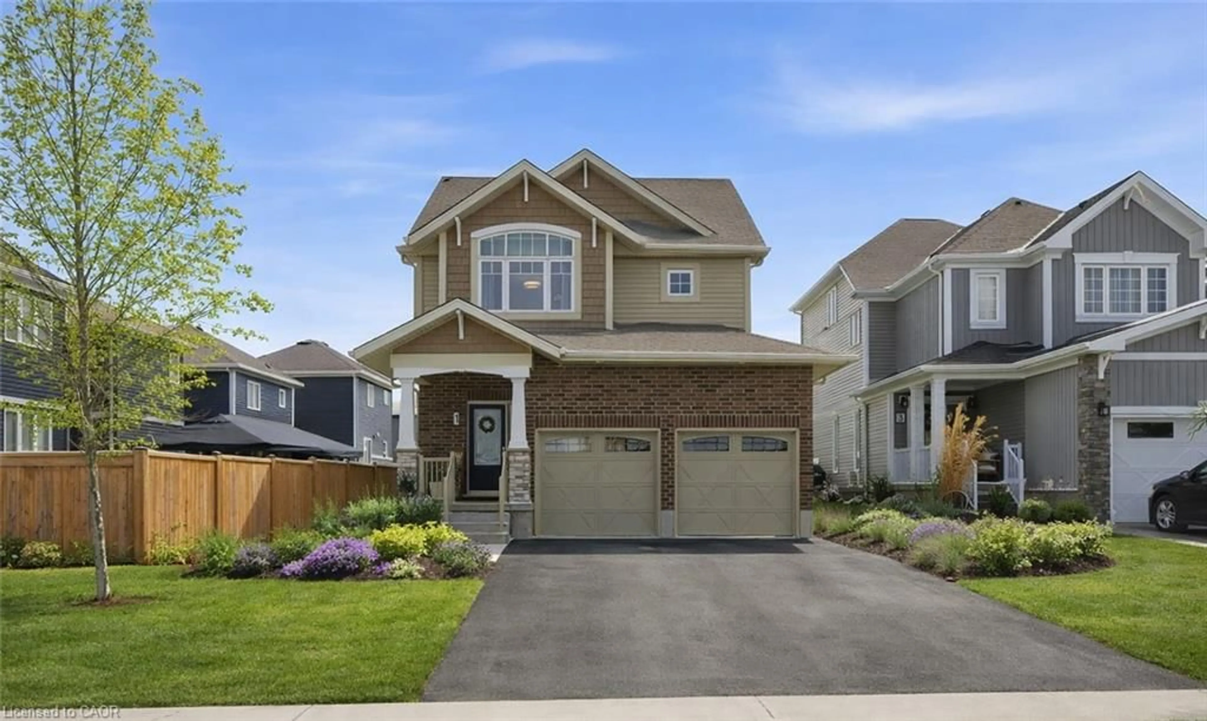 Home with vinyl exterior material, street for 1 Bawcutt Cres, Paris Ontario N3L 0G7