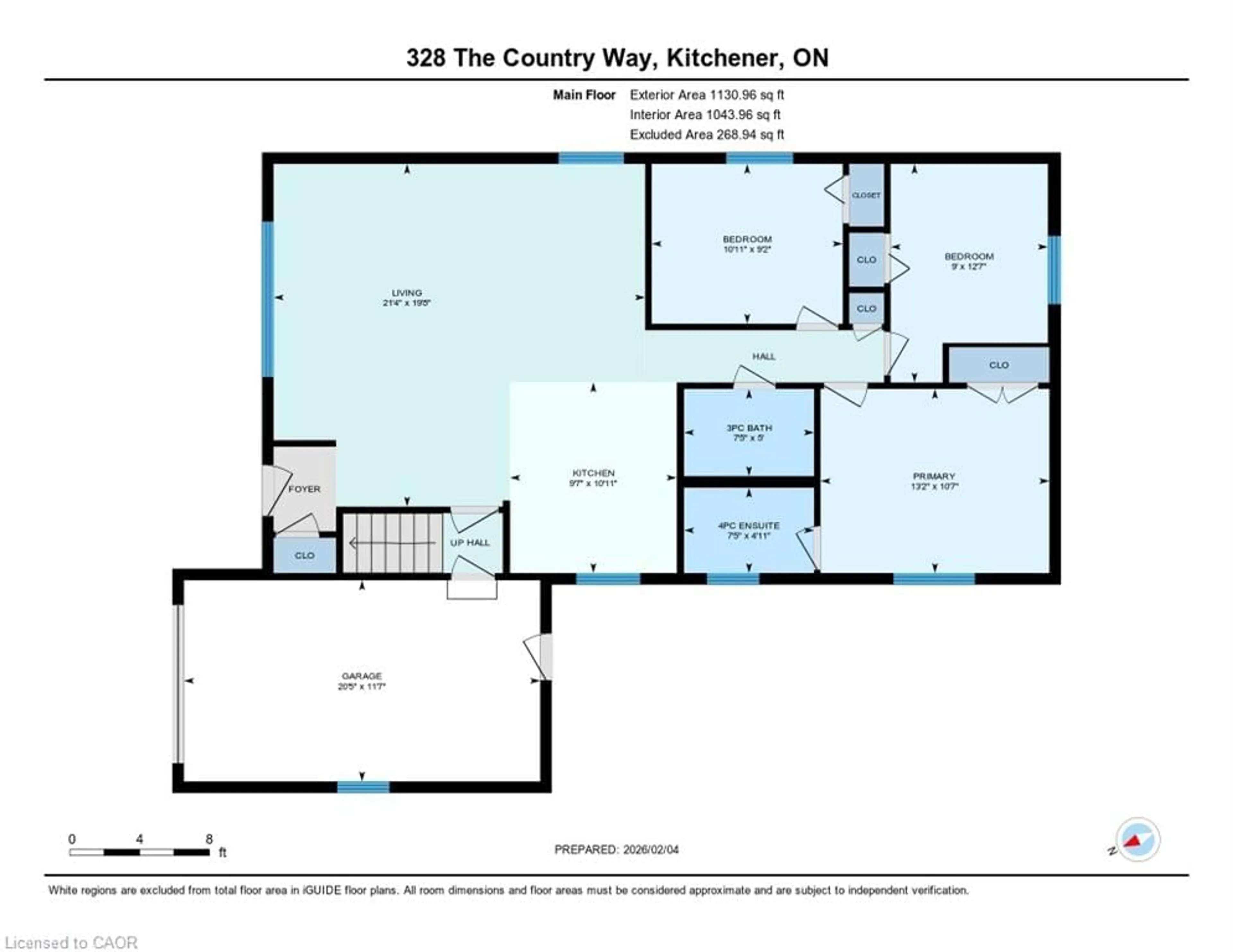 Floor plan for 328 The Country Way, Kitchener Ontario N2E 2T3
