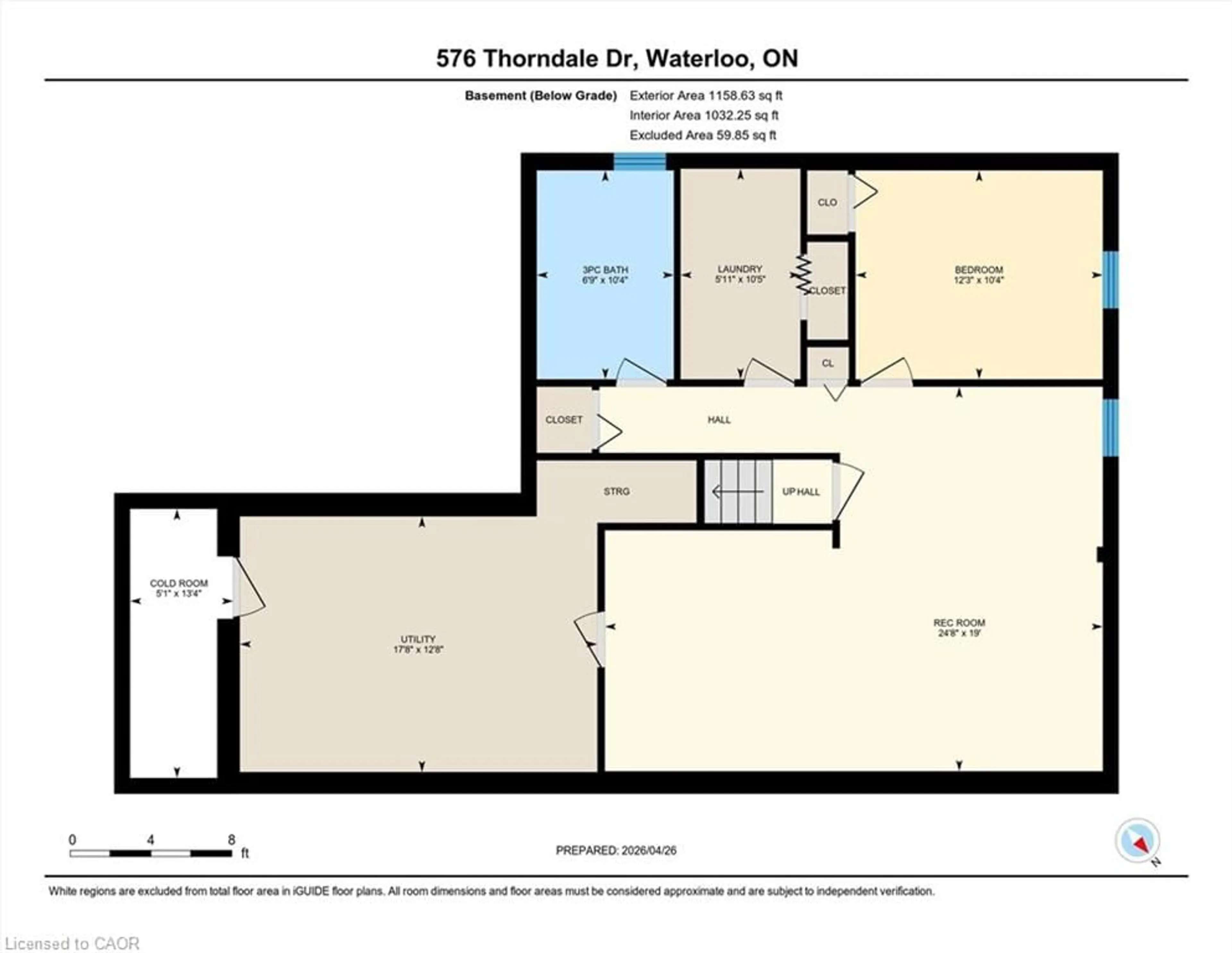 Floor plan for 576 Thorndale Dr, Waterloo Ontario N2T 2P9