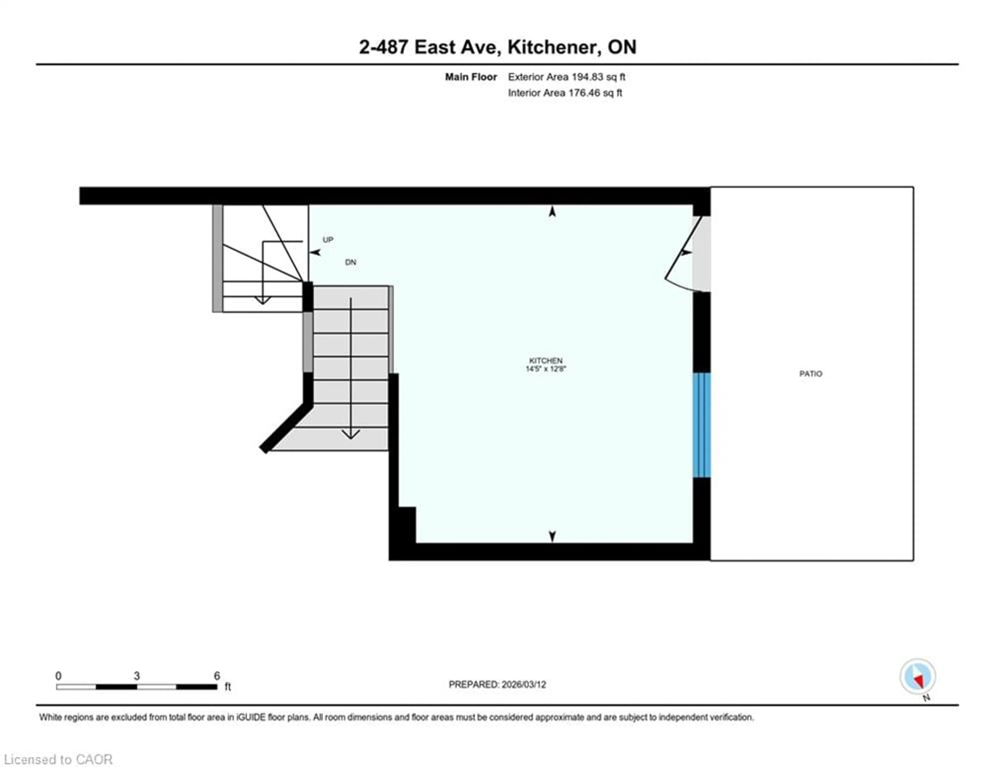 Floor plan for 487 East Ave #2, Kitchener Ontario N2H 0A8