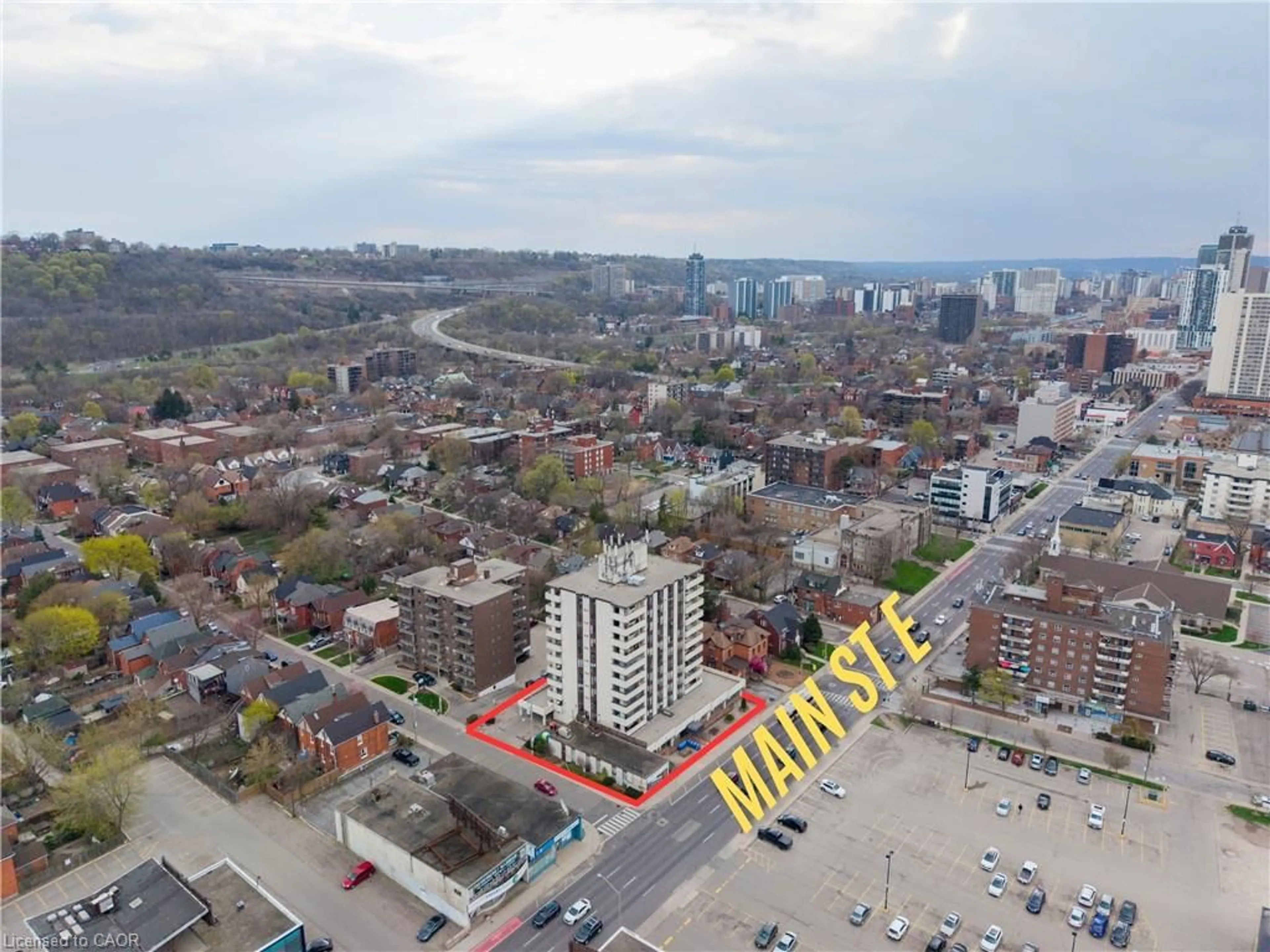 A pic from outside/outdoor area/front of a property/back of a property/a pic from drone, city buildings view from balcony for 432 Main St #601, Hamilton Ontario L8N 1J9