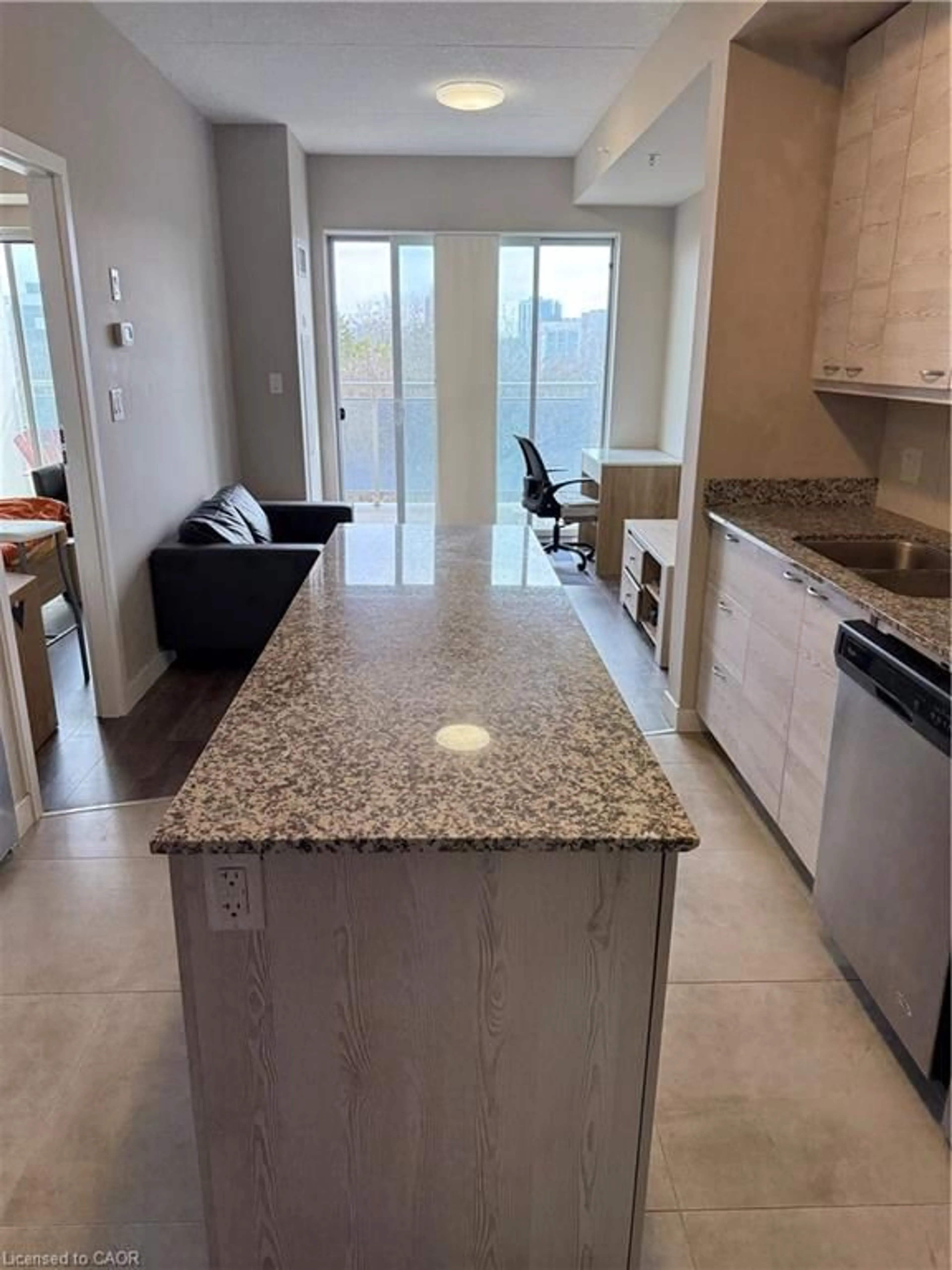 Open concept kitchen, ceramic/tile floor for 280 Lester St #419, Waterloo Ontario N2L 0G2