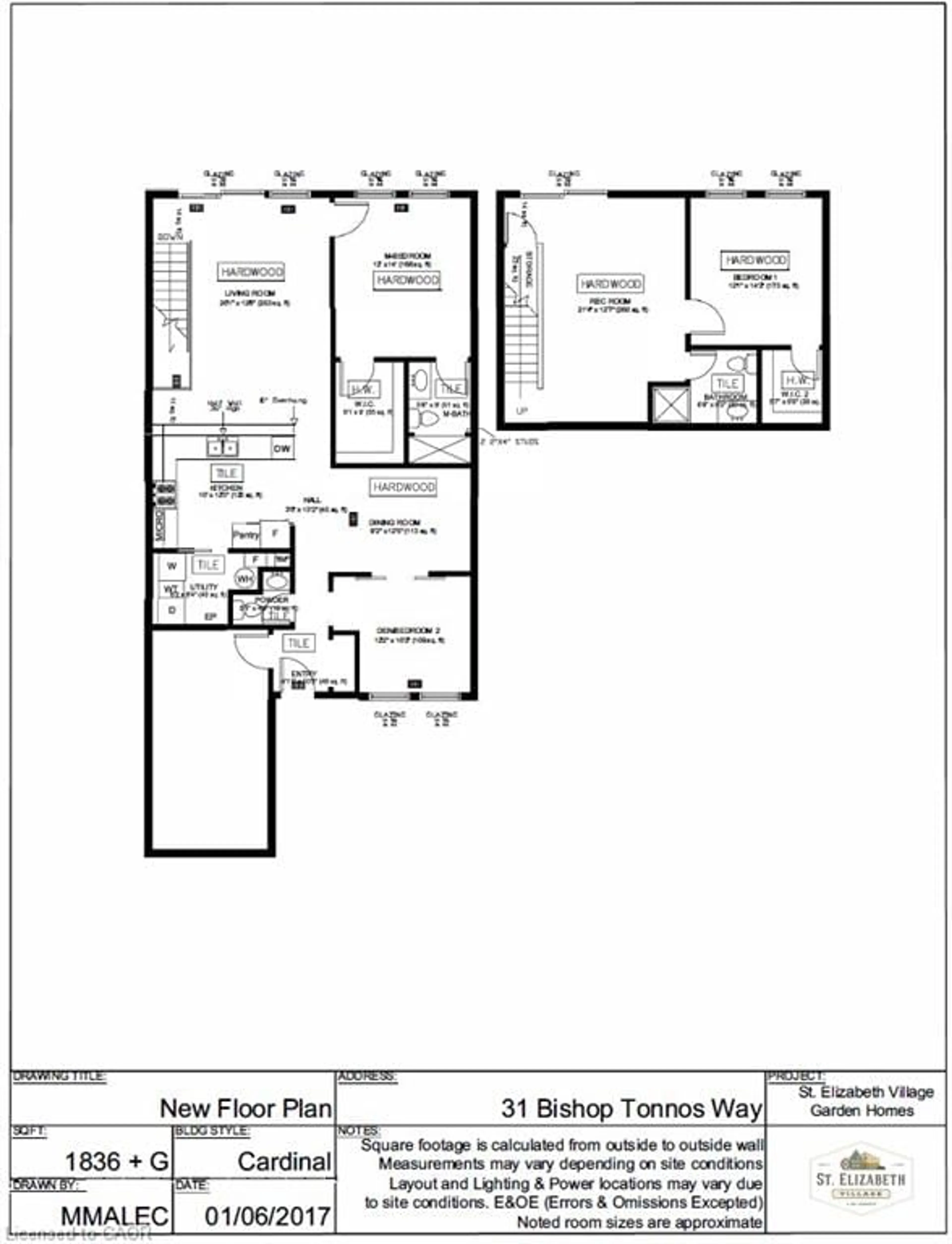 Floor plan for 31 Bishop Tonnos Way, Hamilton Ontario L9B 2L7
