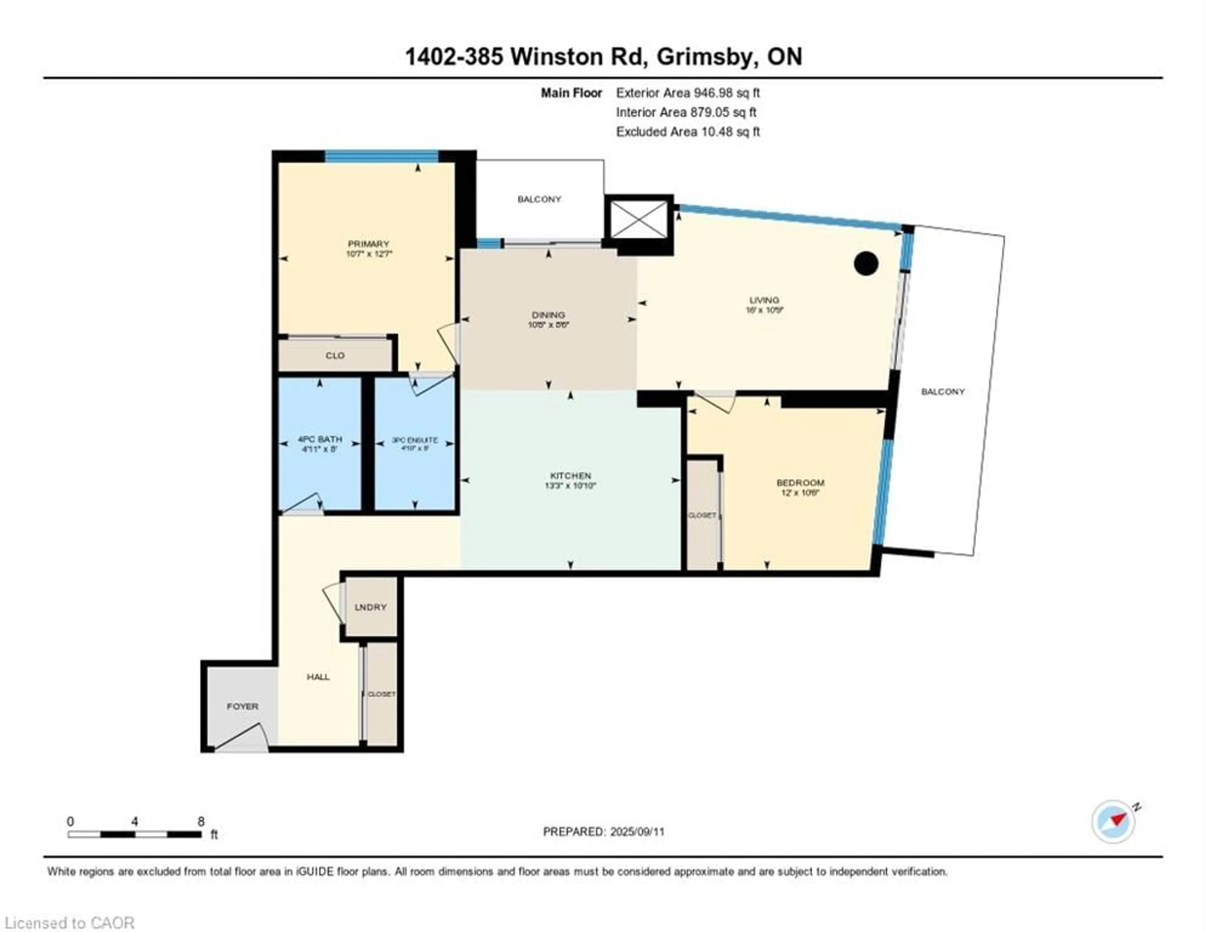 Floor plan for 385 Winston Rd #1402, Grimsby Ontario L3M 4E8
