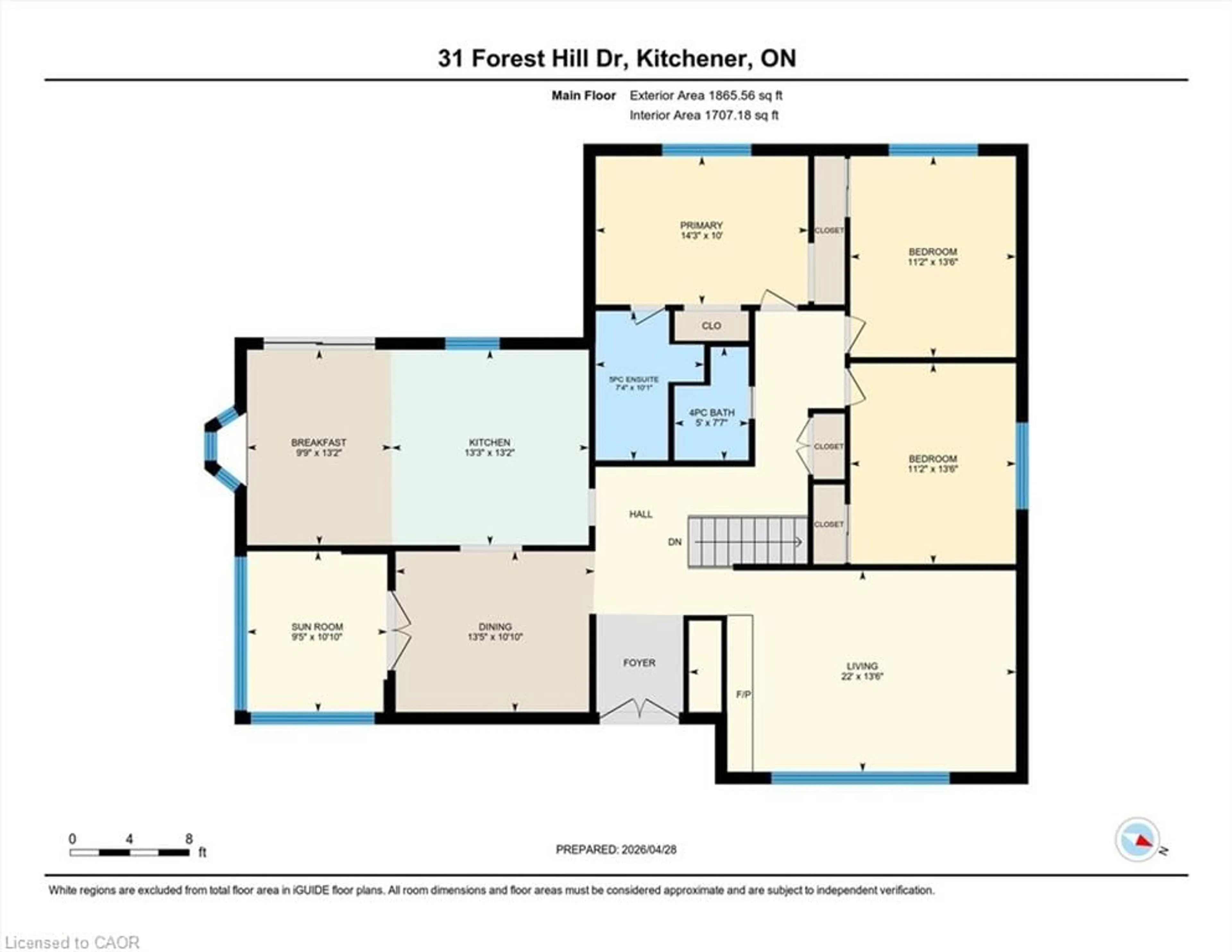 Floor plan for 31 Forest Hill Dr, Kitchener Ontario N2M 4G2