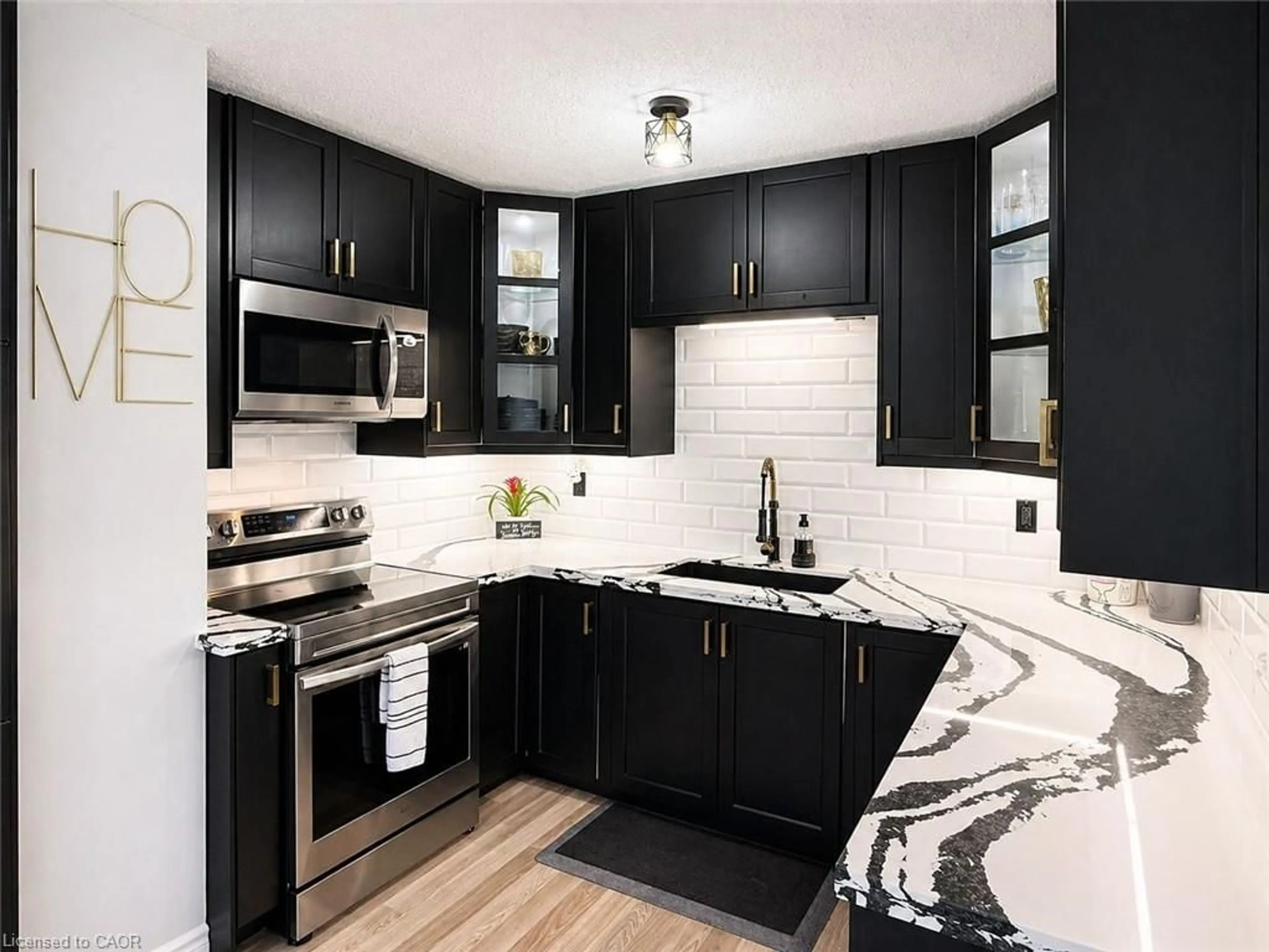 Contemporary kitchen, ceramic/tile floor for 11 Queenslea Dr #158, Hamilton Ontario L8W 1T7