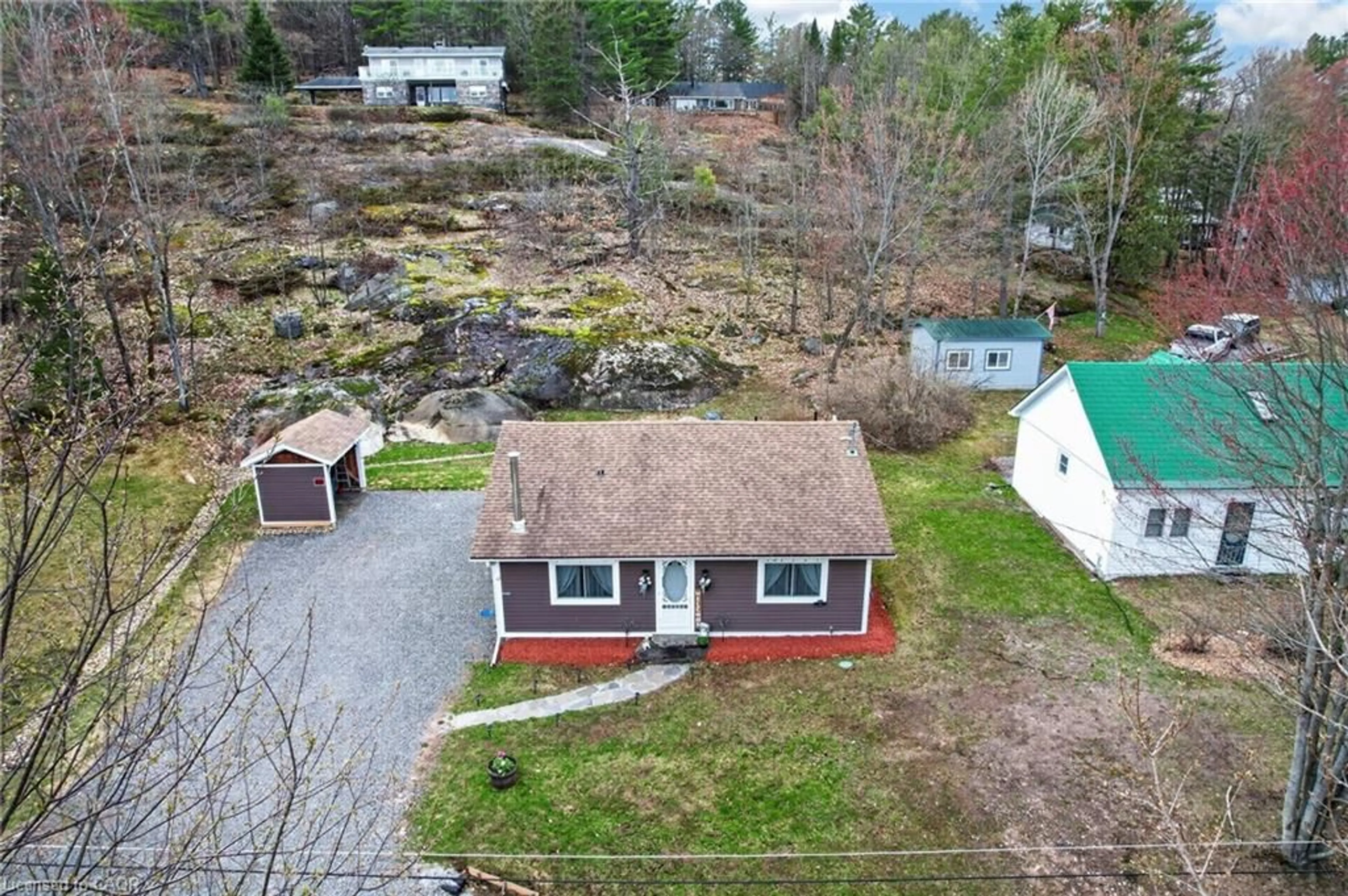 A pic from outside/outdoor area/front of a property/back of a property/a pic from drone, unknown for 17 Mcclure Lane, Port Sydney Ontario P0B 1L0