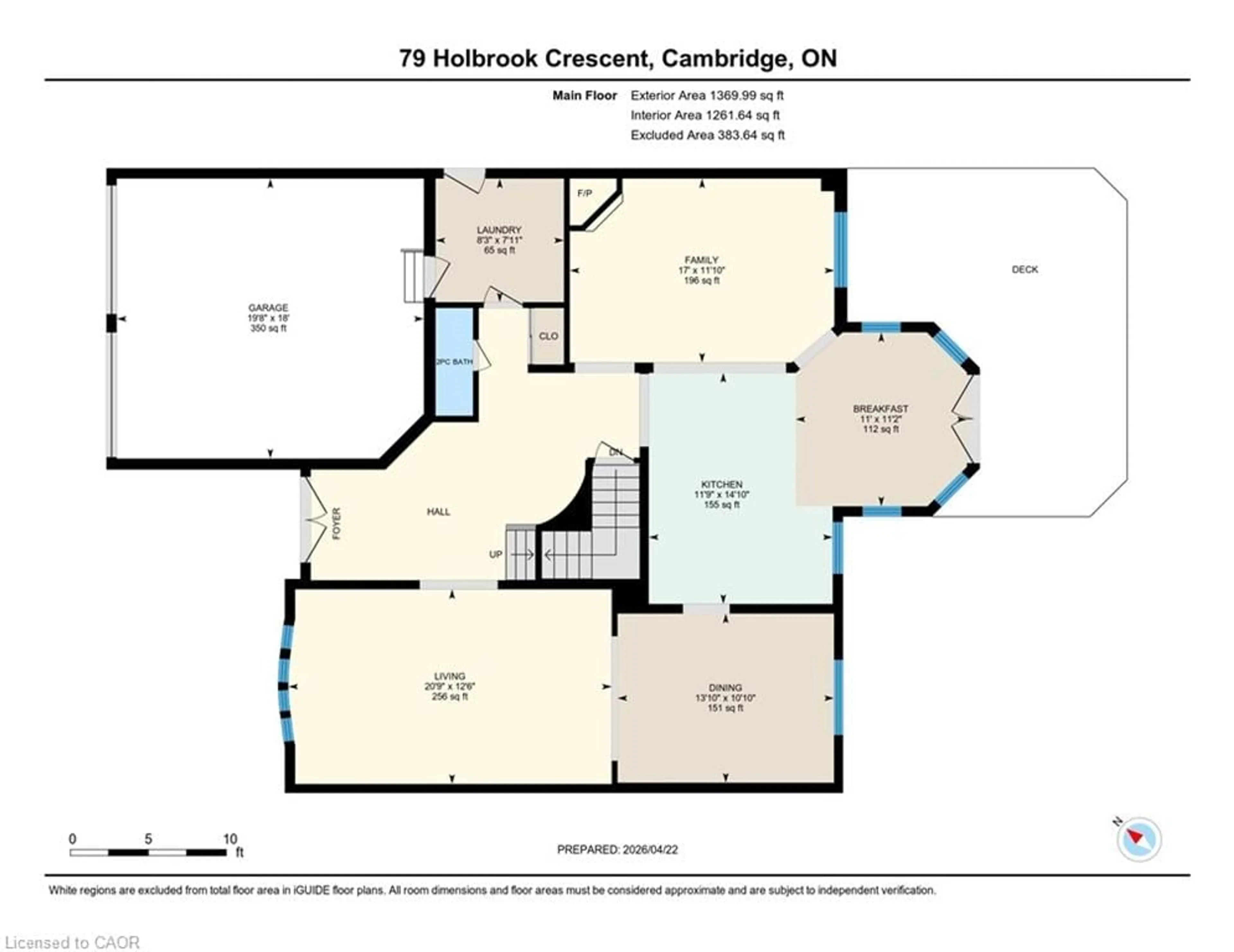 Floor plan for 79 Holbrook Cres, Cambridge Ontario N1T 1V7