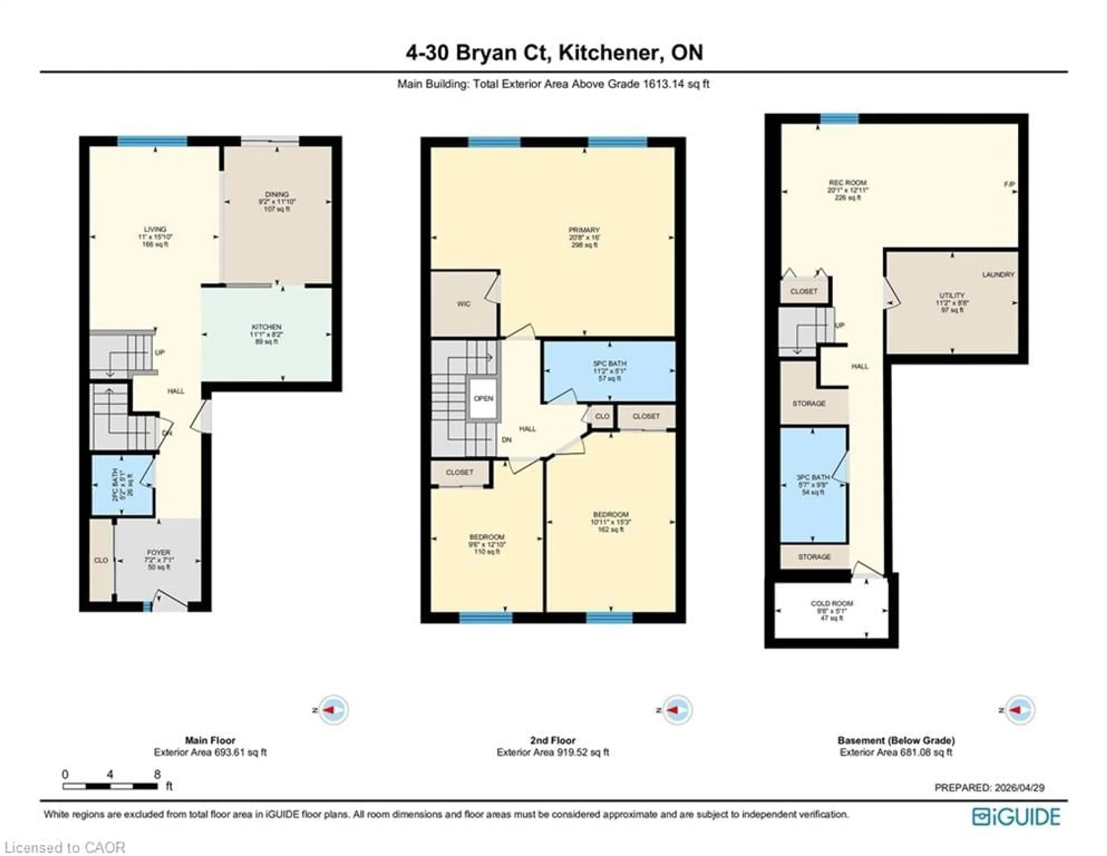 Floor plan for 30 Bryan Crt #4, Kitchener Ontario N2A 4J5