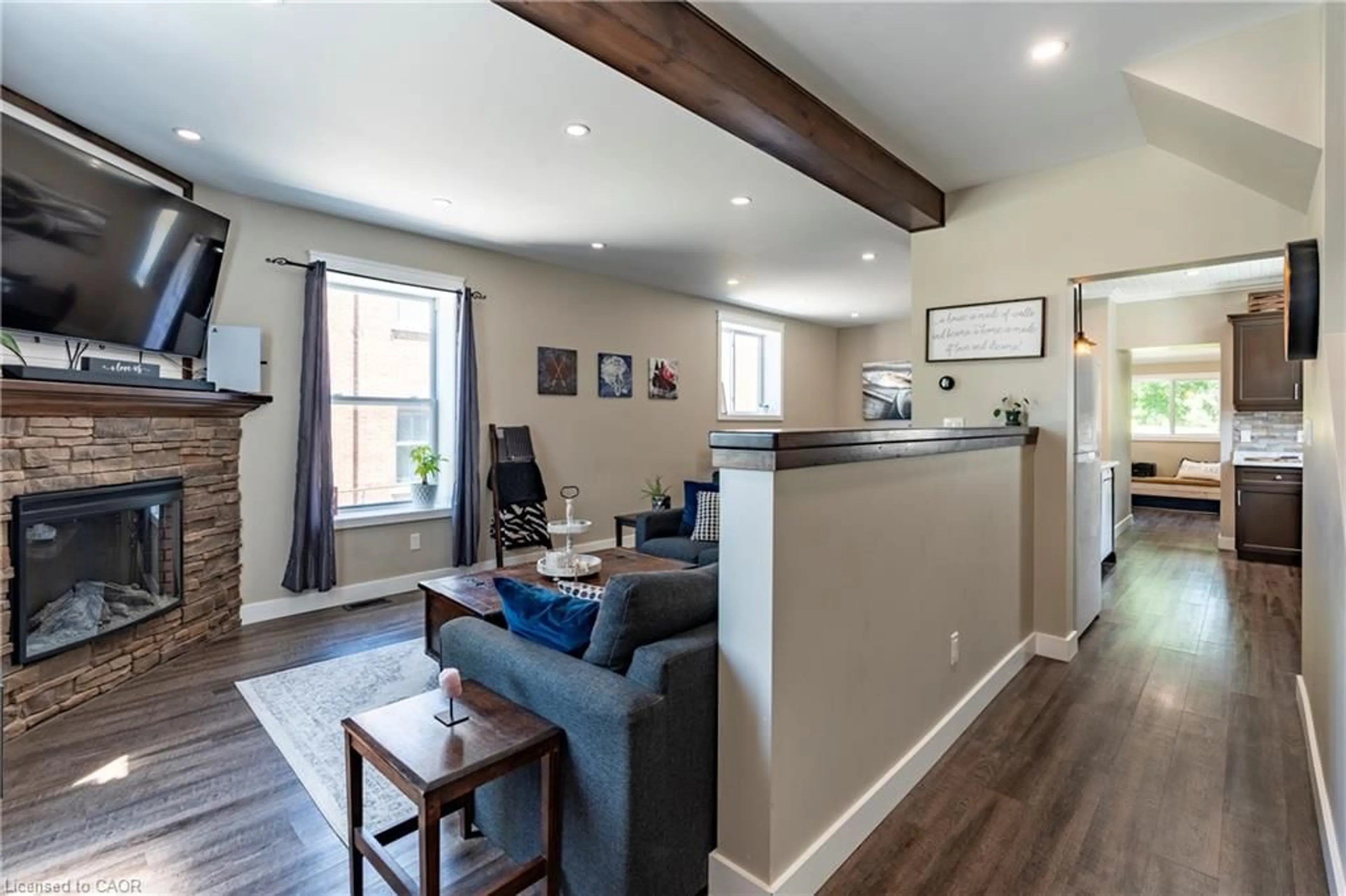 Living room with furniture, wood/laminate floor for 422 Lambton St, Durham Ontario N0G 1R0