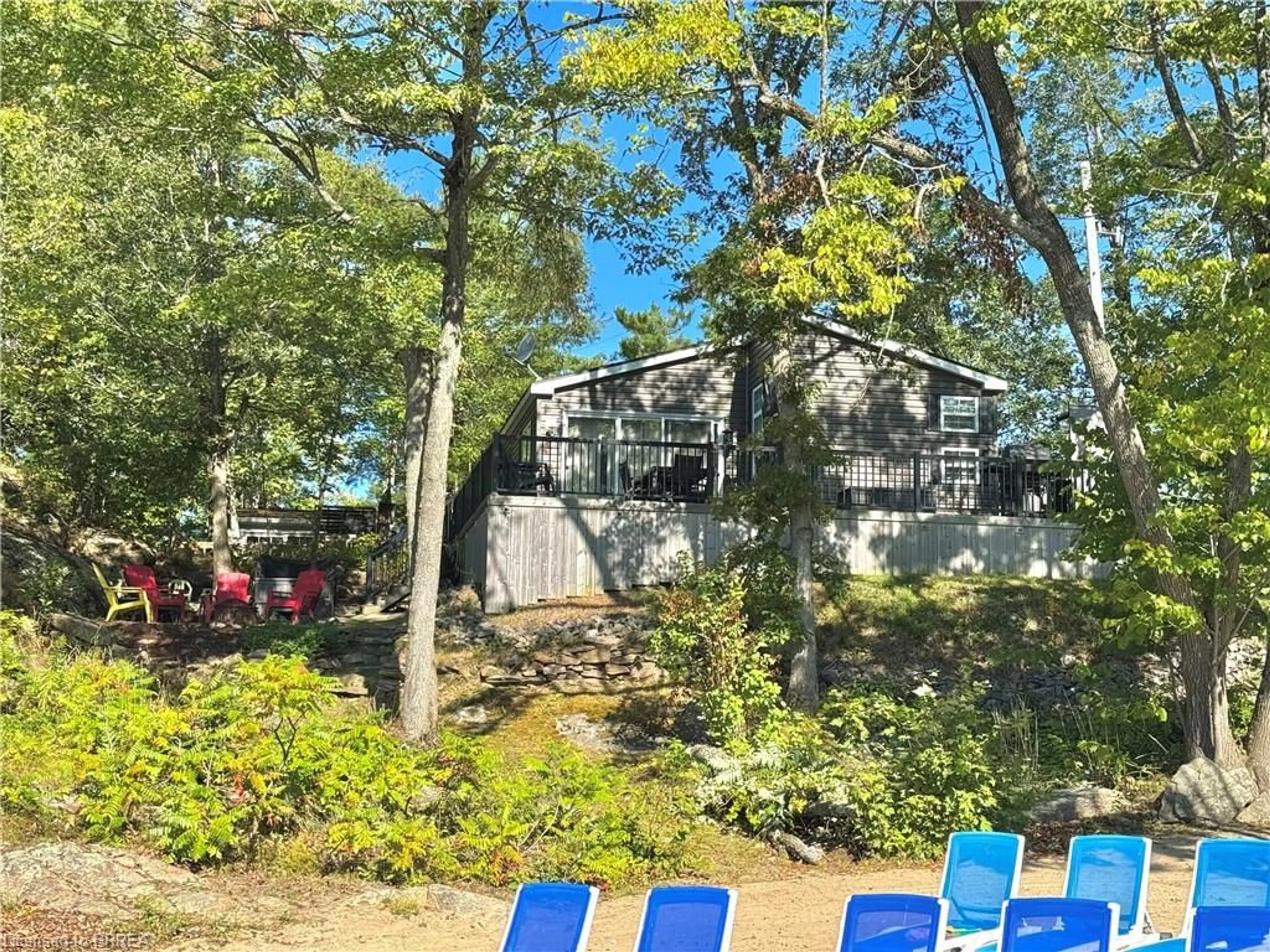 A pic from outside/outdoor area/front of a property/back of a property/a pic from drone, water/lake/river/ocean view for 1336 South Morrison Lake Rd #23 Riverside, Kilworthy Ontario P0E 1G0