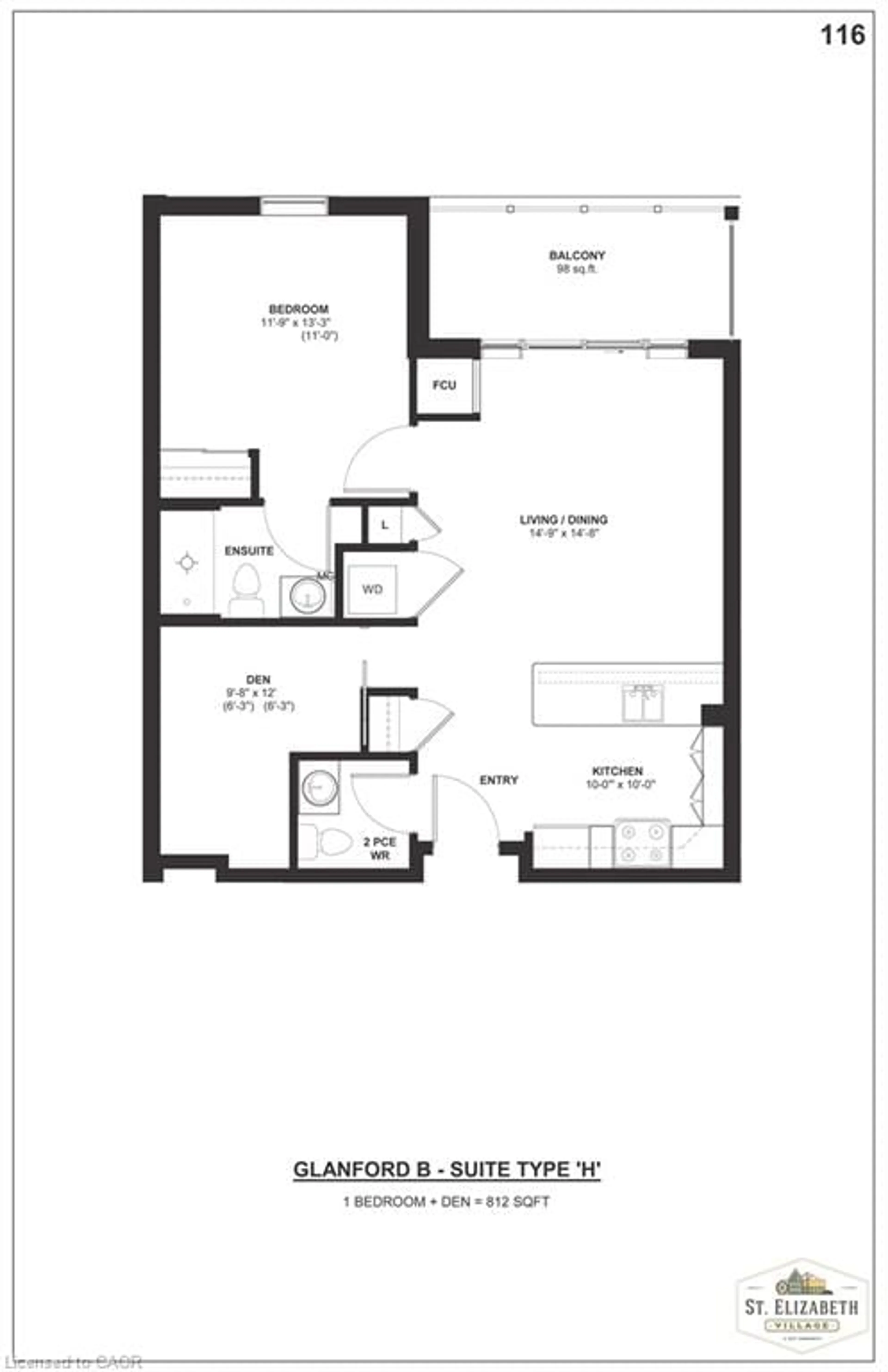 Floor plan for 39 Sister Varga Terr #116, Hamilton Ontario L9B 0J7