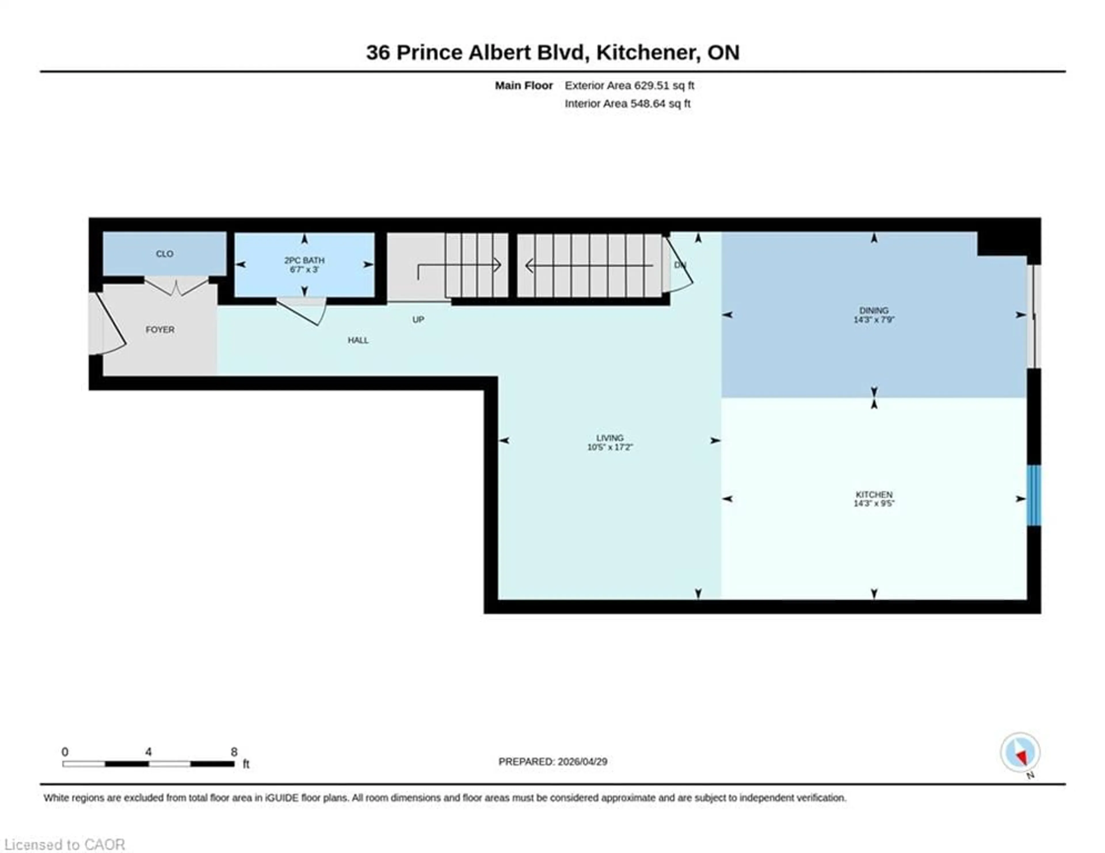 Floor plan for 36 Prince Albert Blvd, Kitchener Ontario N2H 0B4