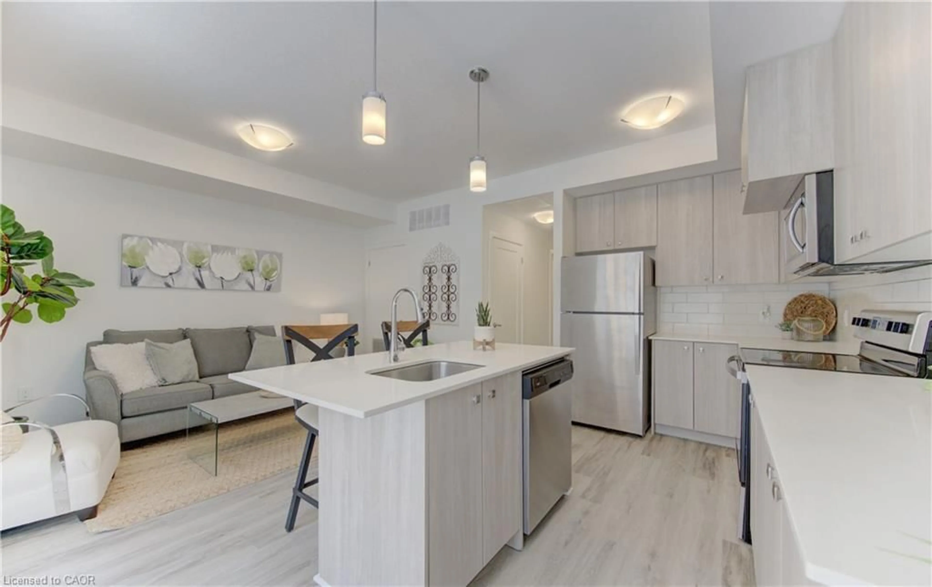 Open concept kitchen, ceramic/tile floor for 20 Palace St #G16, Kitchener Ontario N2E 0J3