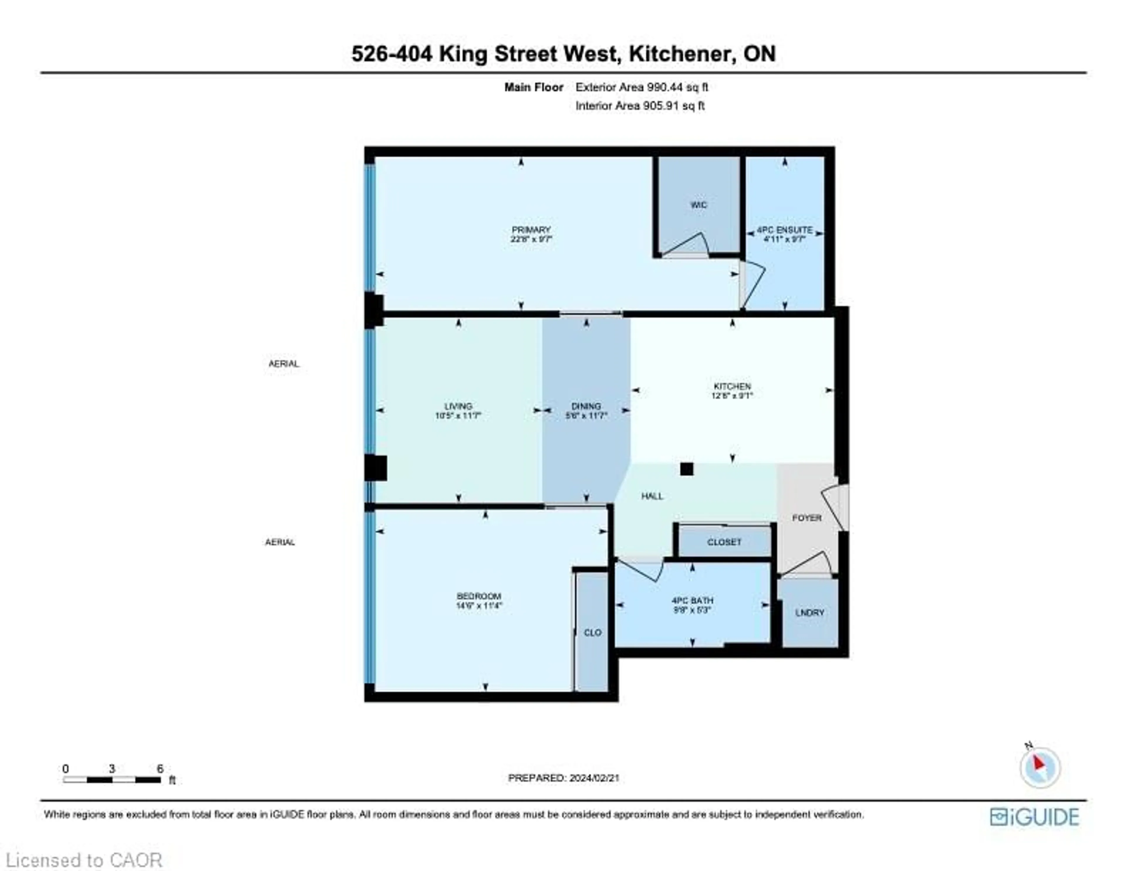Floor plan for 404 King St #526, Kitchener Ontario N2G 4Z9