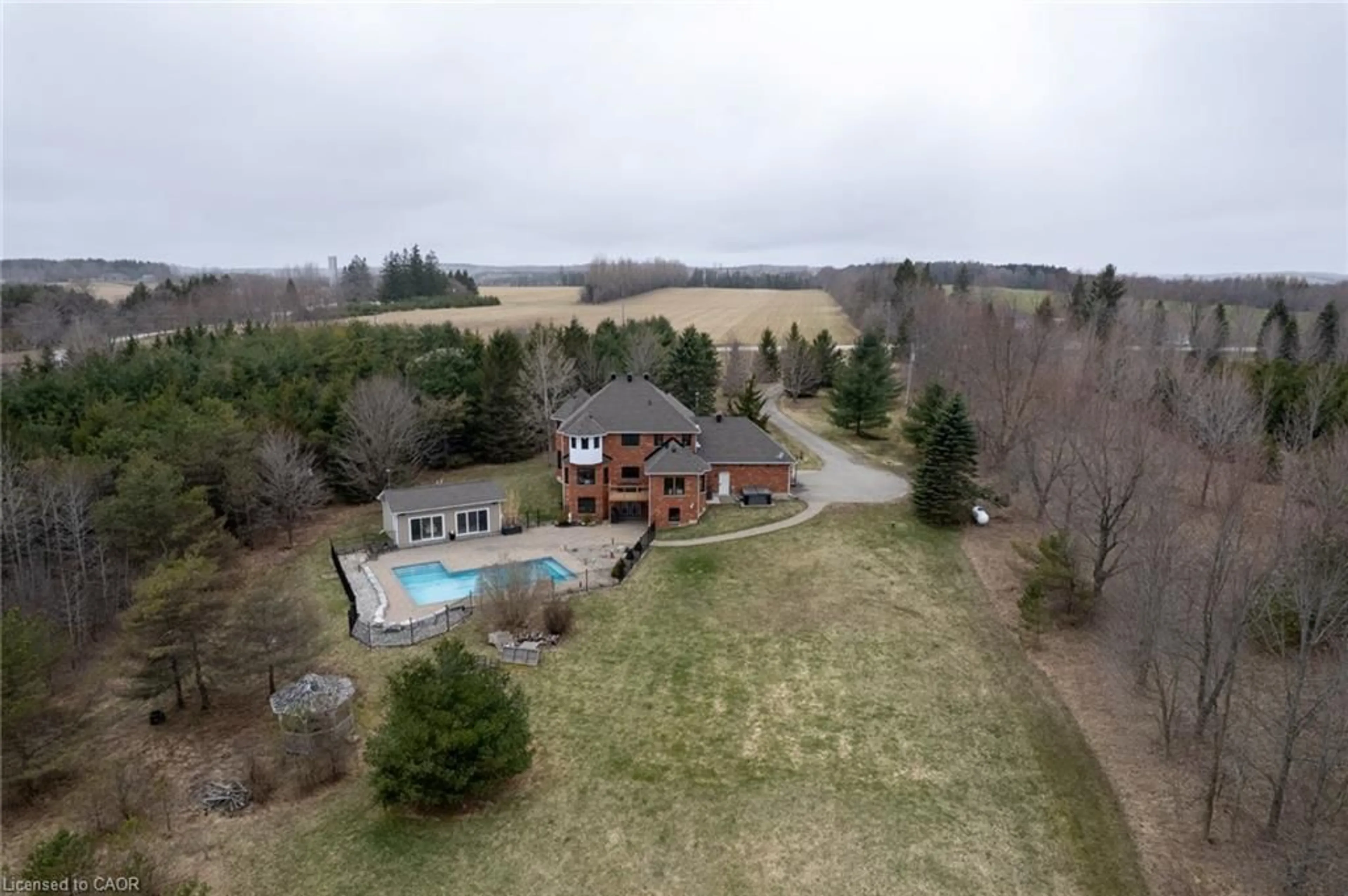 A pic from outside/outdoor area/front of a property/back of a property/a pic from drone, water/lake/river/ocean view for 9343 Wellington Rd 22, Wellington Ontario N0B 1Z0