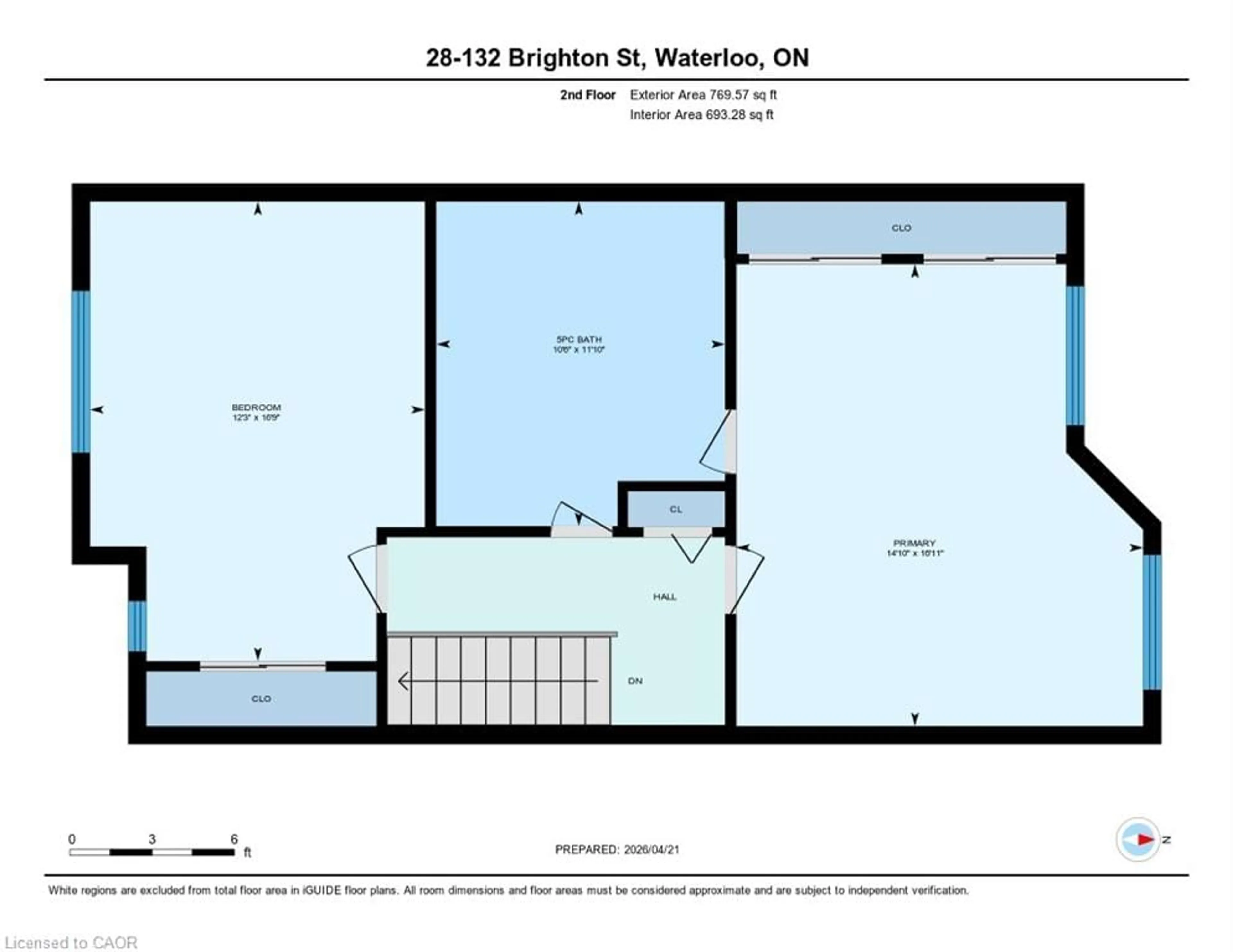 Floor plan for 132 Brighton St #28, Waterloo Ontario N2J 4S6