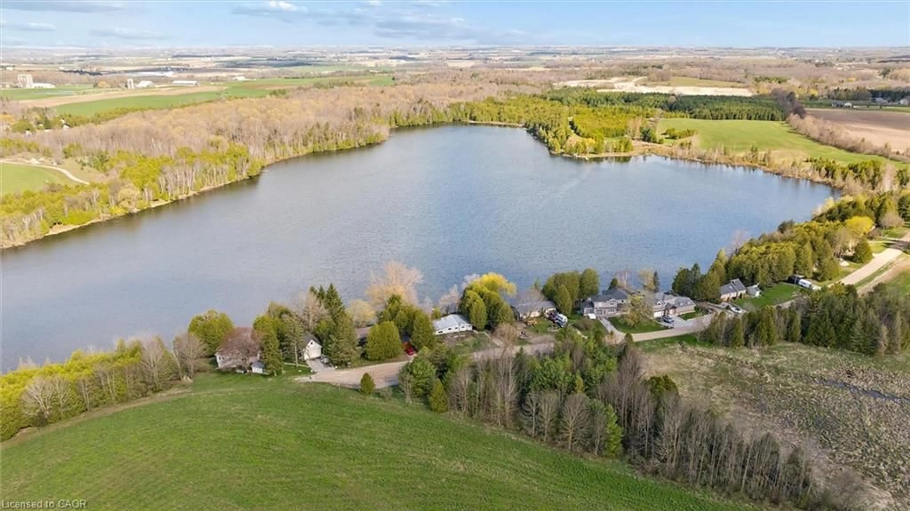 A pic from outside/outdoor area/front of a property/back of a property/a pic from drone, water/lake/river/ocean view for 68 Dankert Lake Rd, Brockton Ontario N0G 1S0