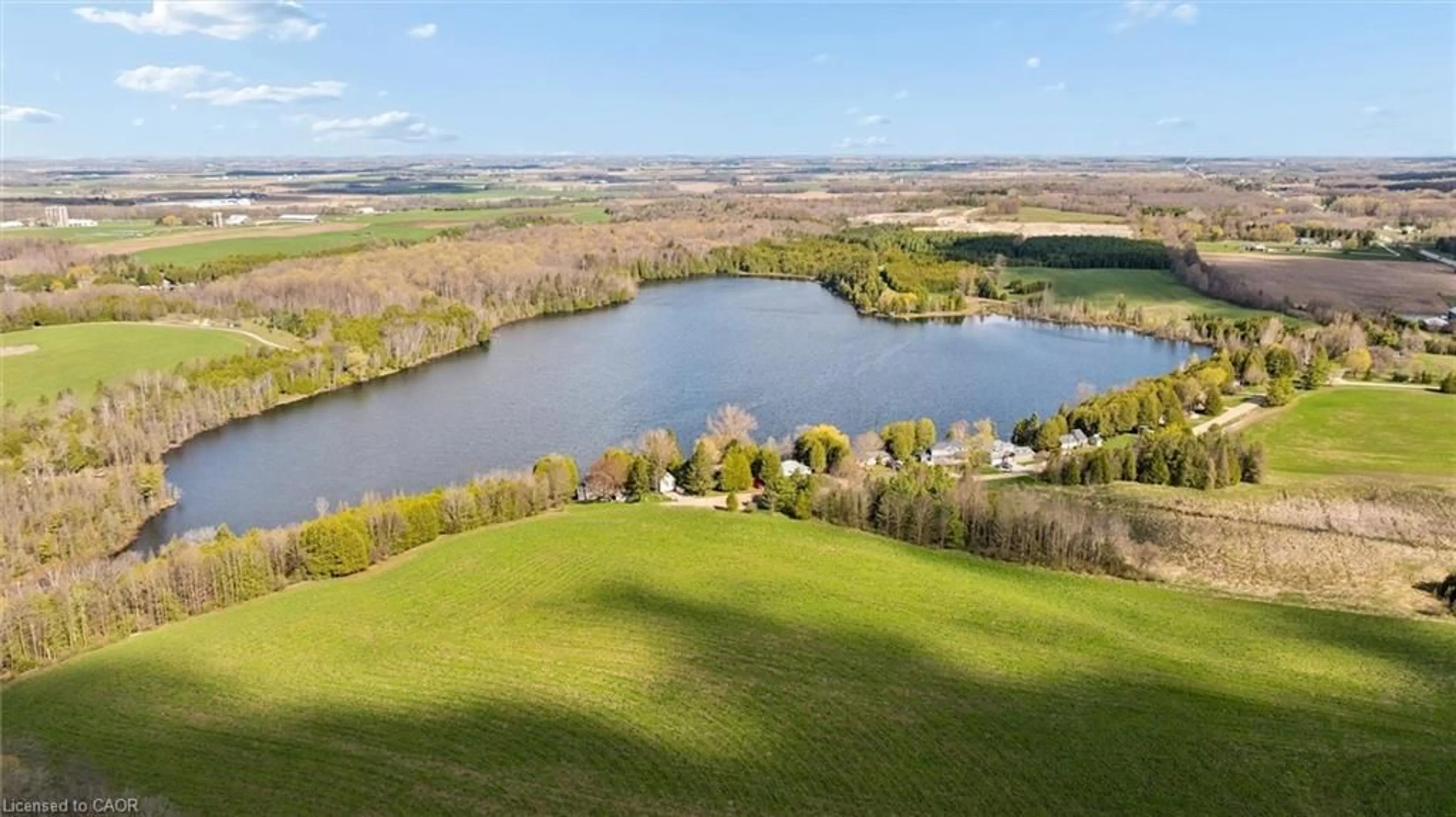 A pic from outside/outdoor area/front of a property/back of a property/a pic from drone, water/lake/river/ocean view for 68 Dankert Lake Rd, Brockton Ontario N0G 1S0