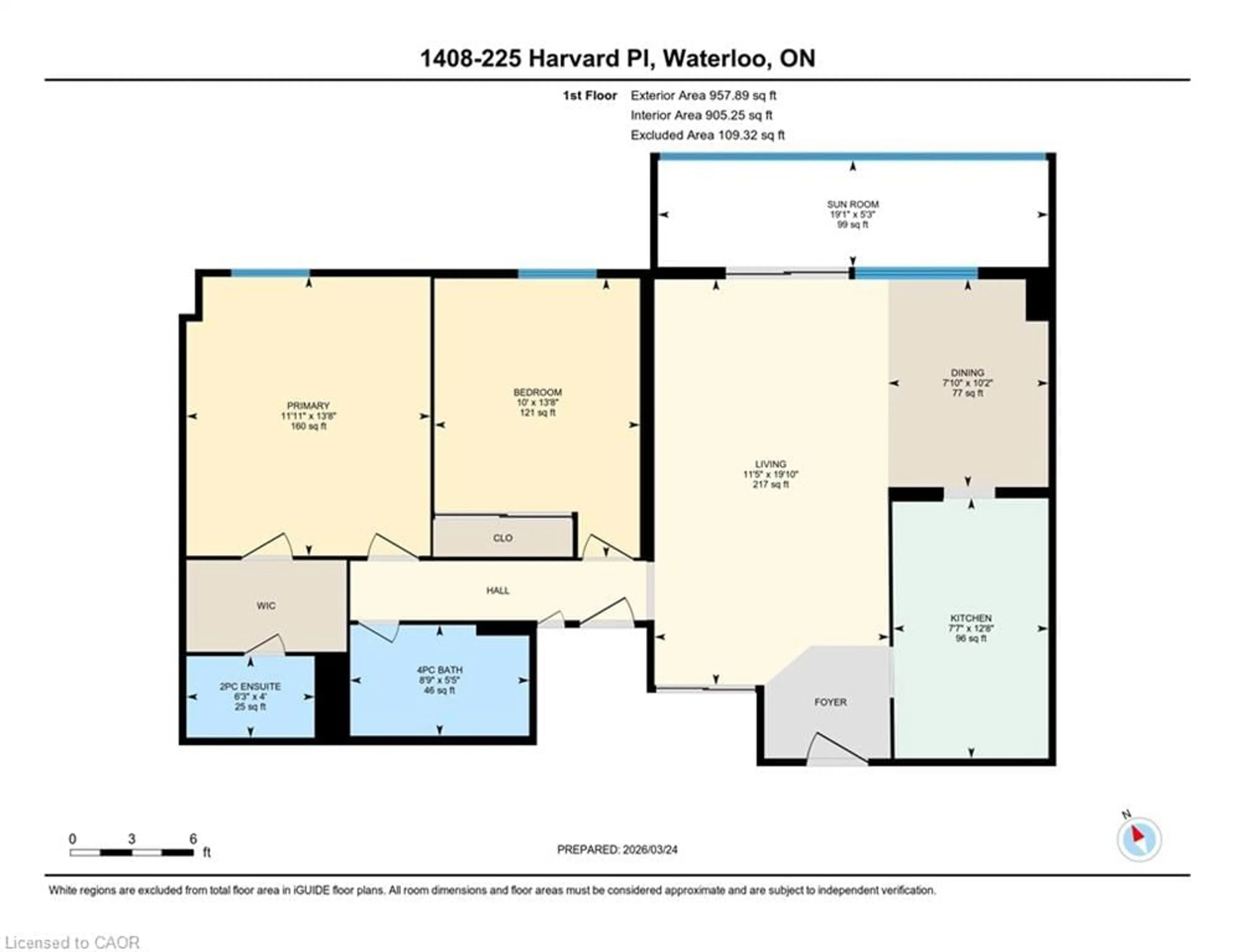 Floor plan for 225 Harvard Pl #1408, Waterloo Ontario N2J 4H4