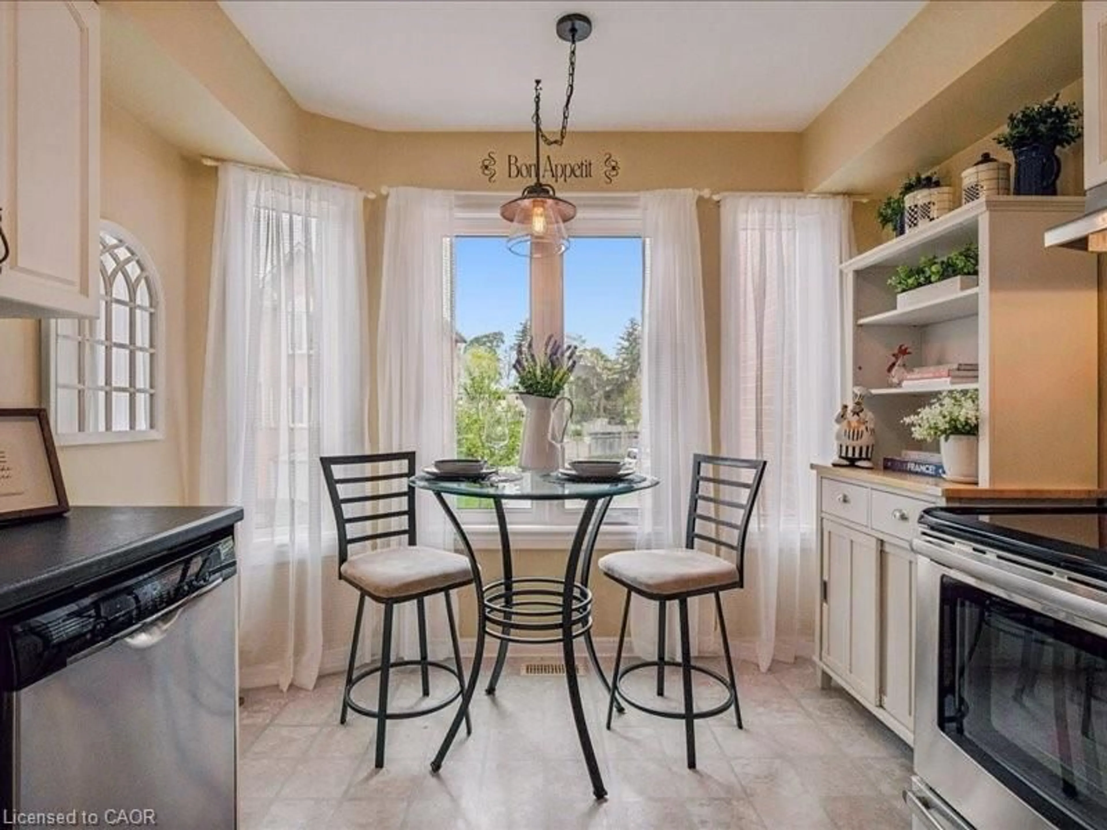 Open concept kitchen, ceramic/tile floor for 245 Bishop St #4, Cambridge Ontario N3H 5N2