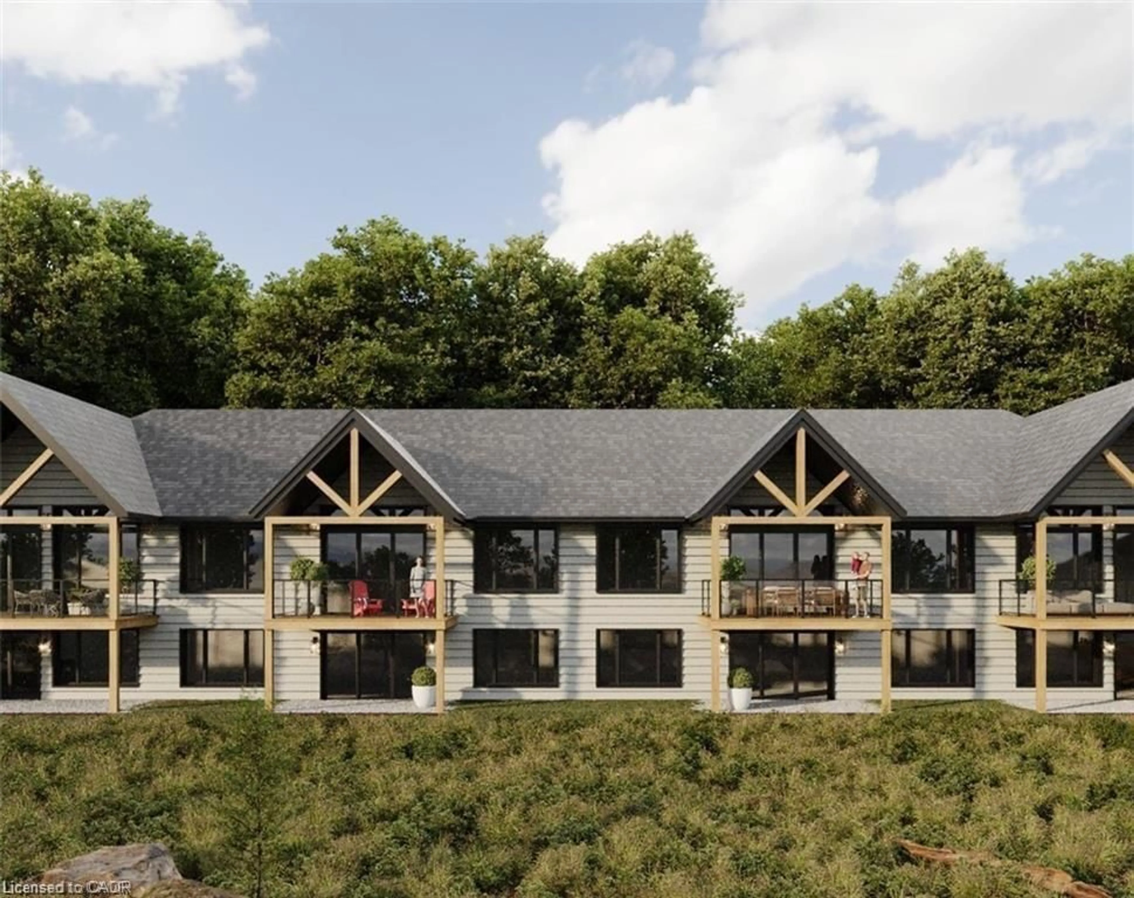 A pic from outside/outdoor area/front of a property/back of a property/a pic from drone, building for 54 St Andrews Cir #2, Huntsville Ontario P1H 1B1