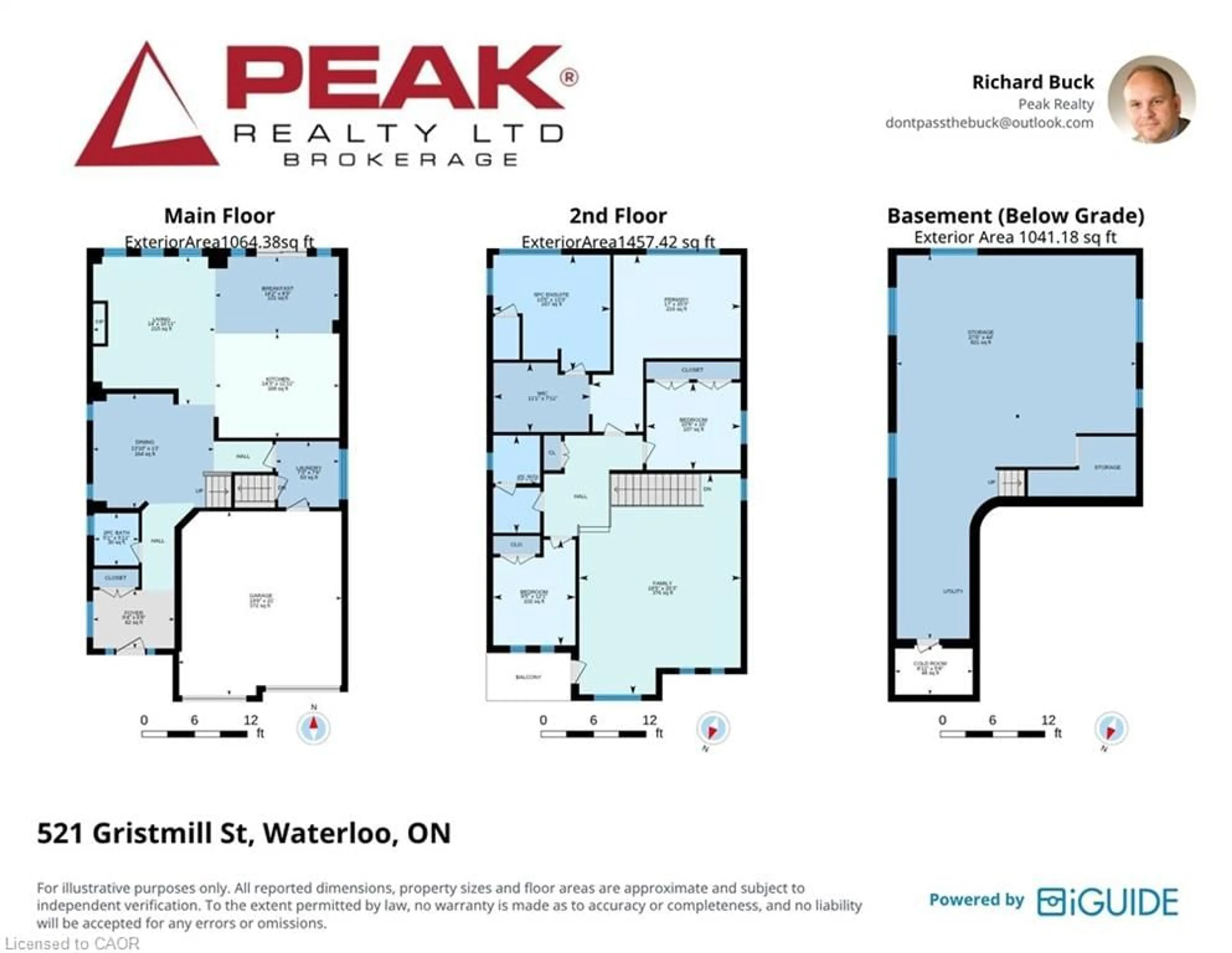 Floor plan for 521 Gristmill St, Waterloo Ontario N2K 0C9