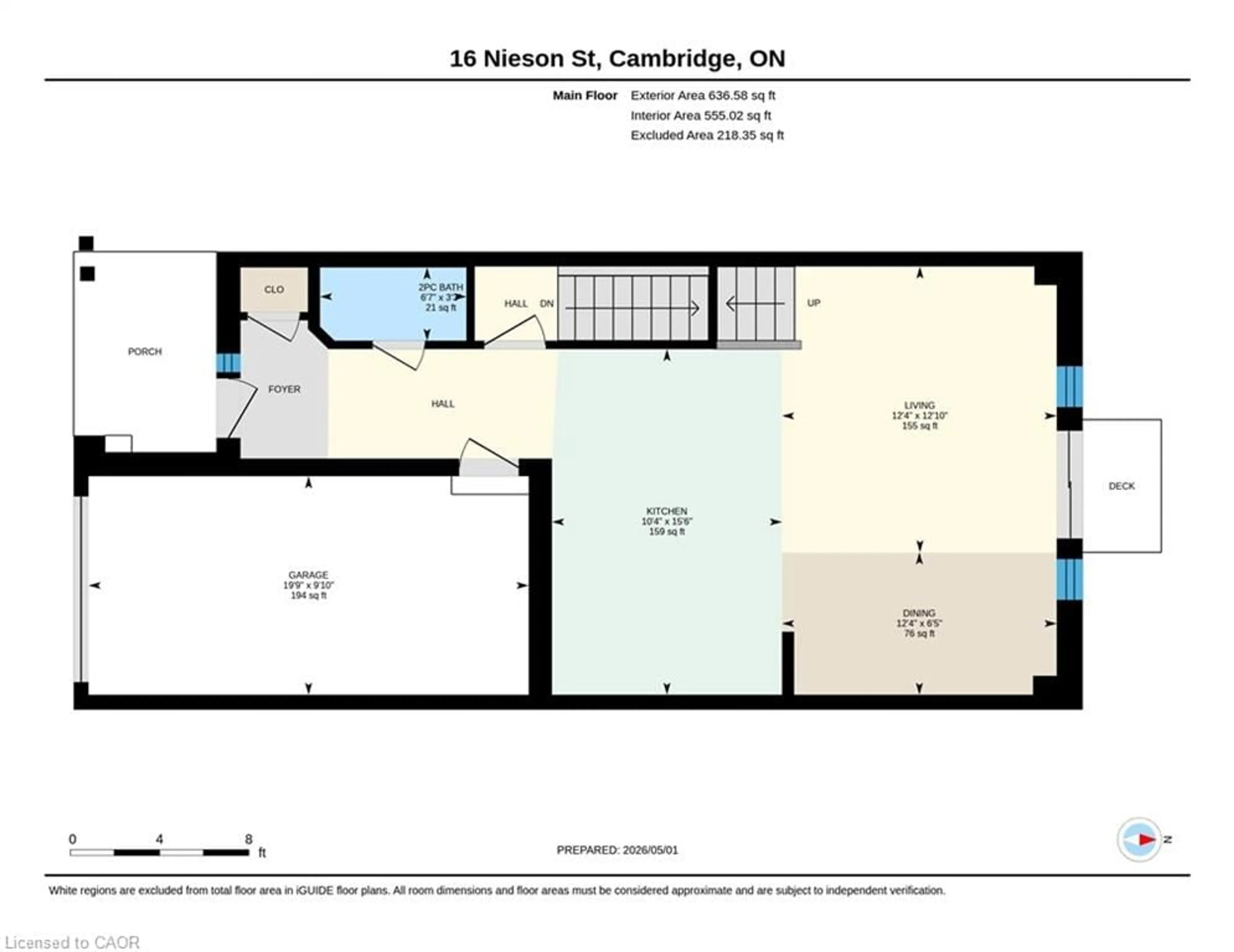 Floor plan for 16 Nieson St, Cambridge Ontario N1R 0B9