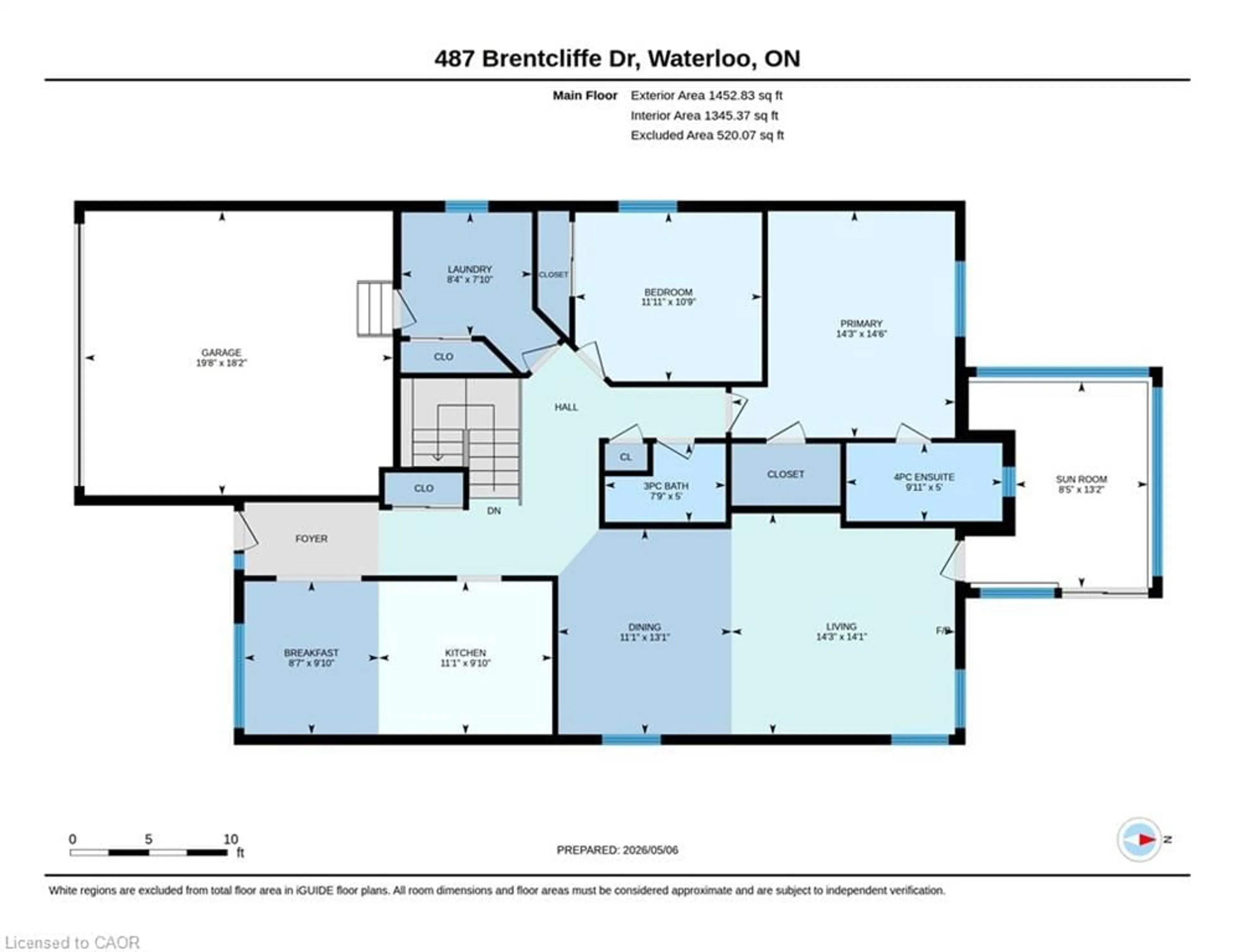 Floor plan for 487 Brentcliffe Dr, Waterloo Ontario N2T 2R8
