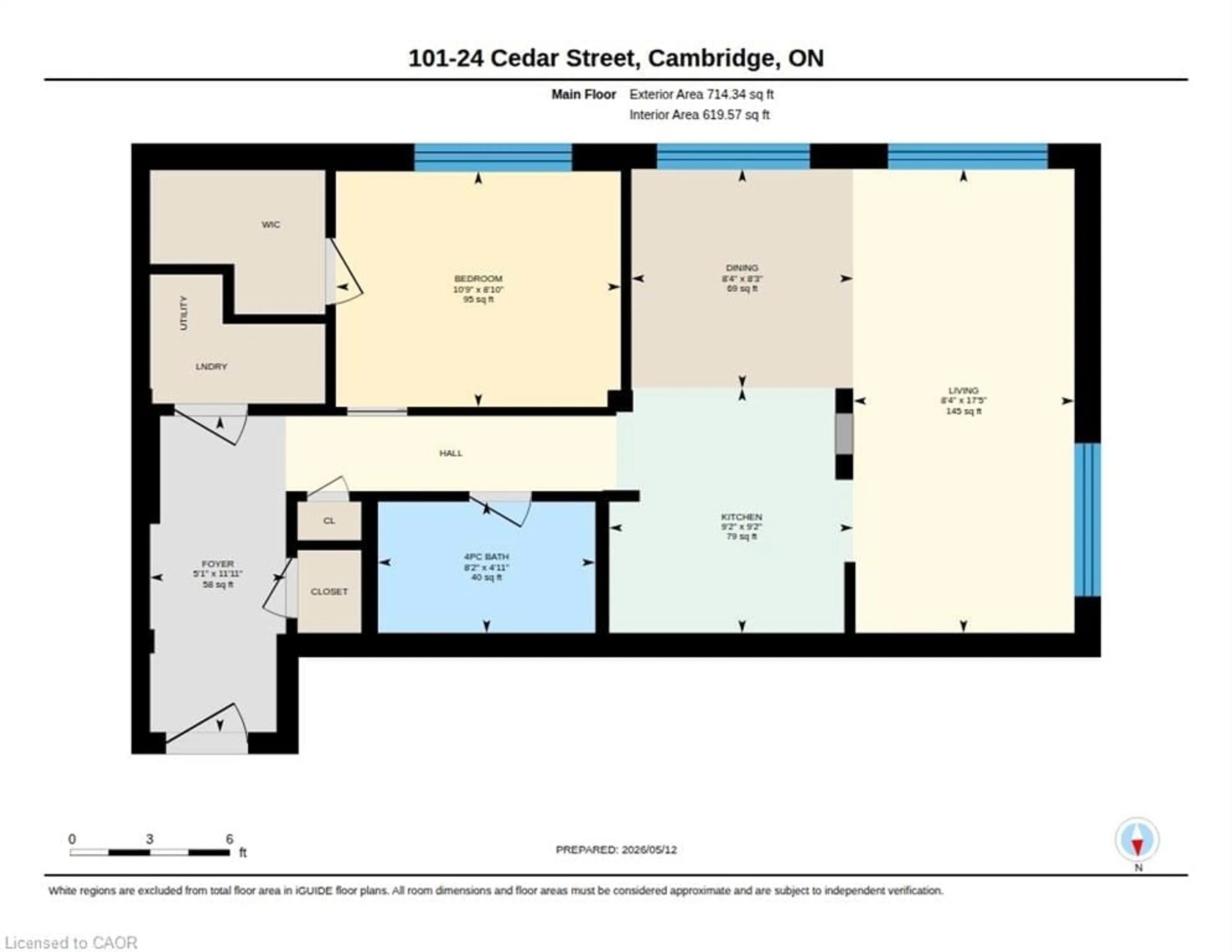 Floor plan for 24 Cedar St #101, Cambridge Ontario N1S 0B2