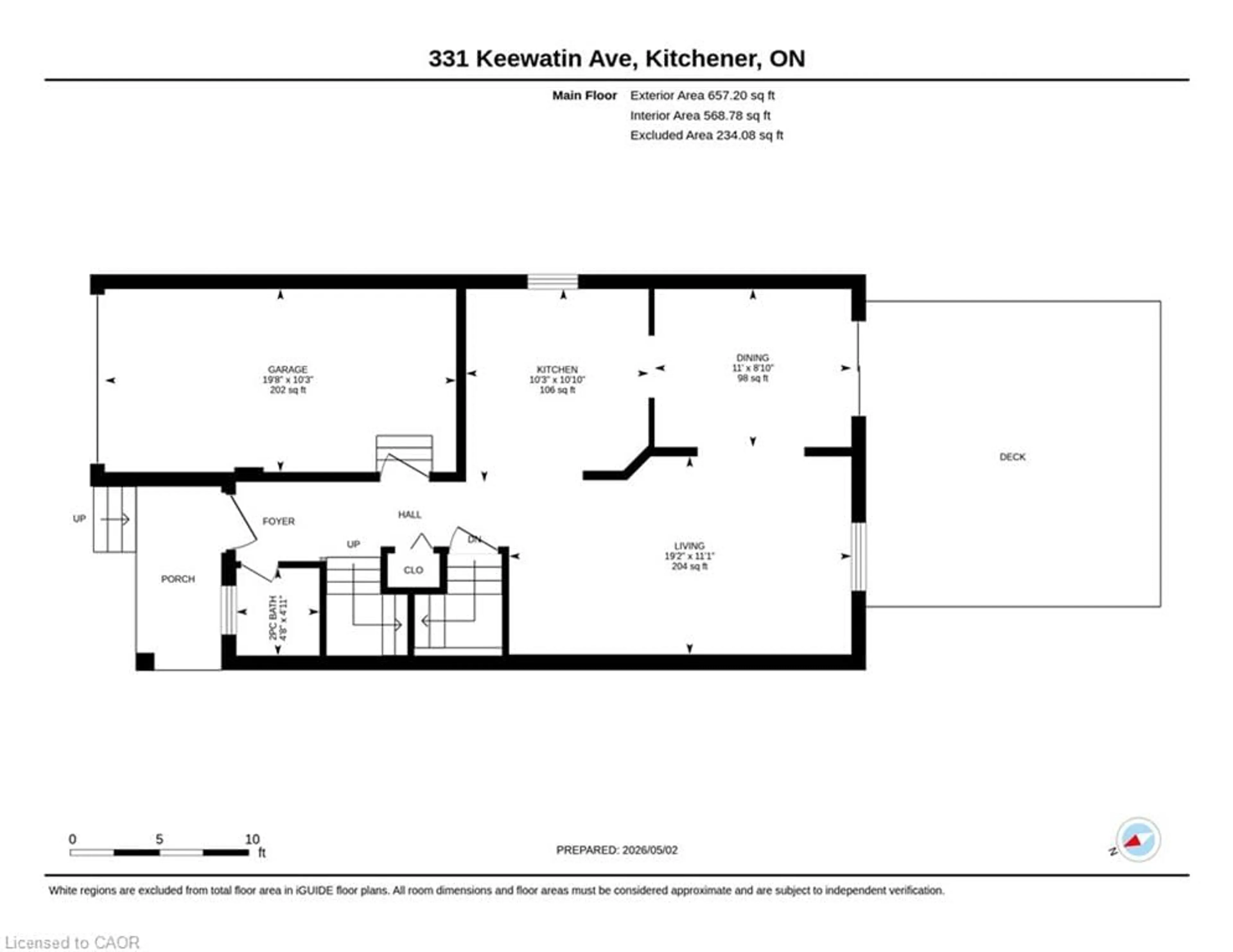Floor plan for 331 Keewatin Ave, Kitchener Ontario N2B 3W3