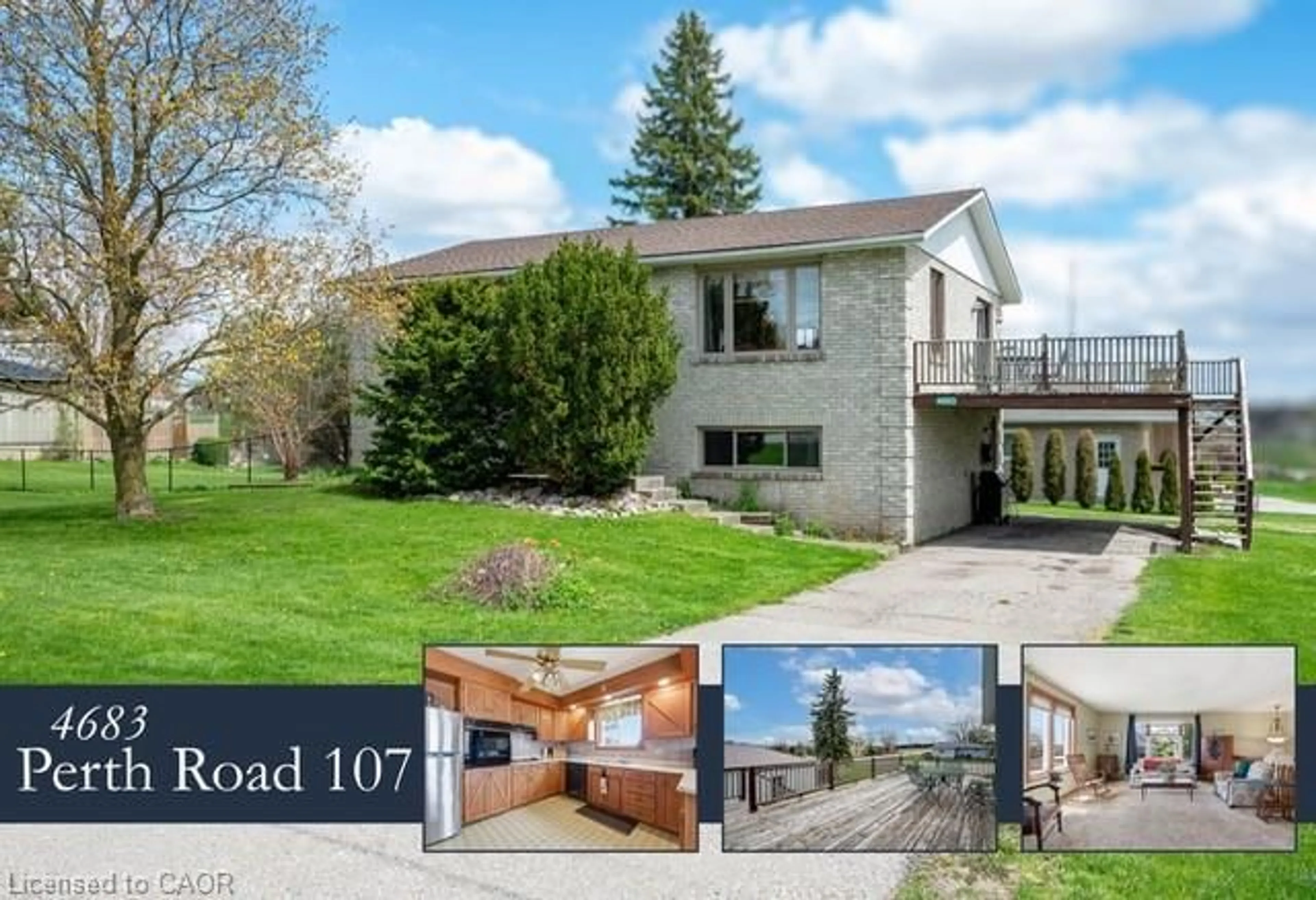 A pic from outside/outdoor area/front of a property/back of a property/a pic from drone, street for 4683 Road 107 Rd, Stratford Ontario N5A 6S2