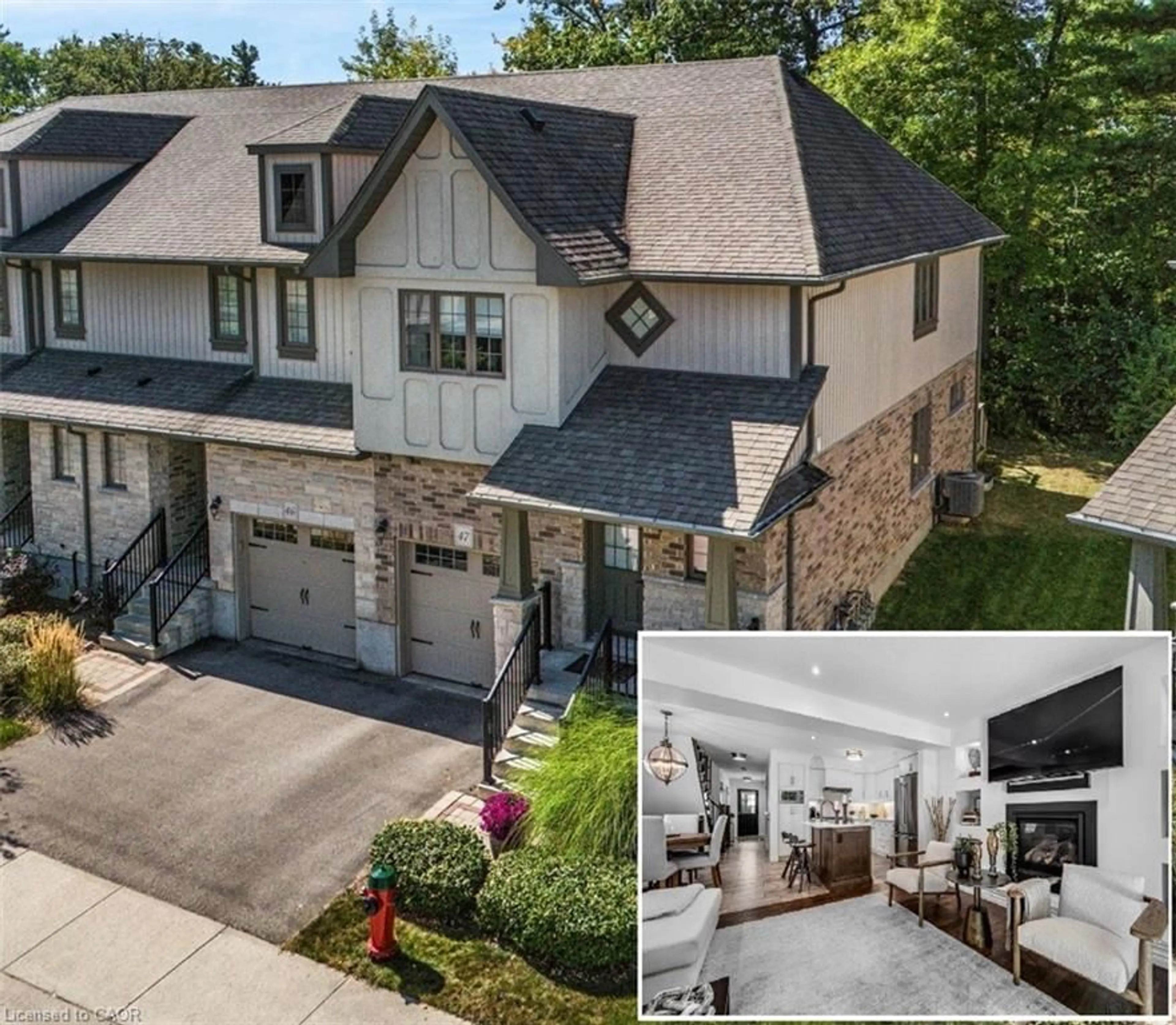 A pic from outside/outdoor area/front of a property/back of a property/a pic from drone, unknown for 635 Saginaw Pky #47, Cambridge Ontario N1T 0C1