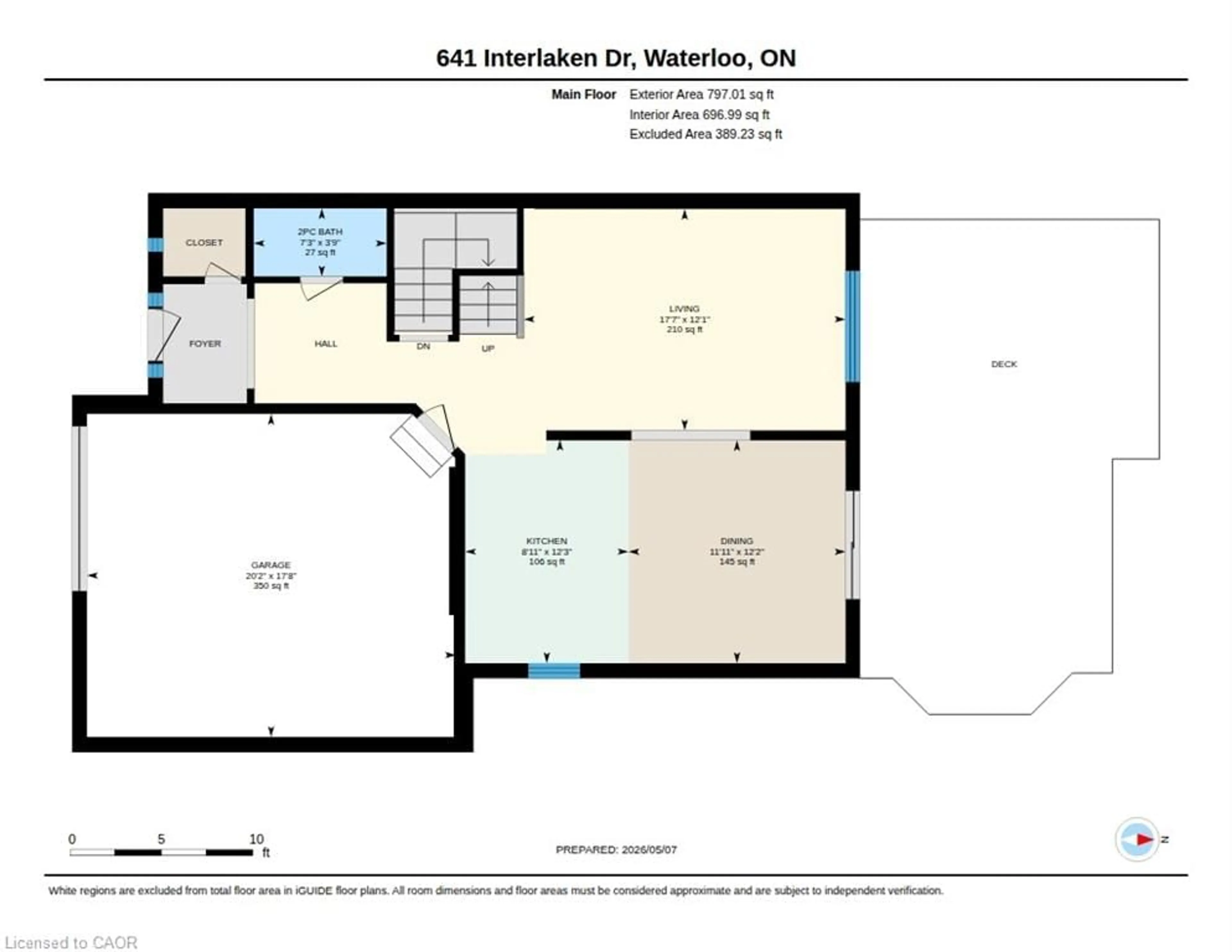 Floor plan for 641 Interlaken Dr, Waterloo Ontario N2T 2Y5