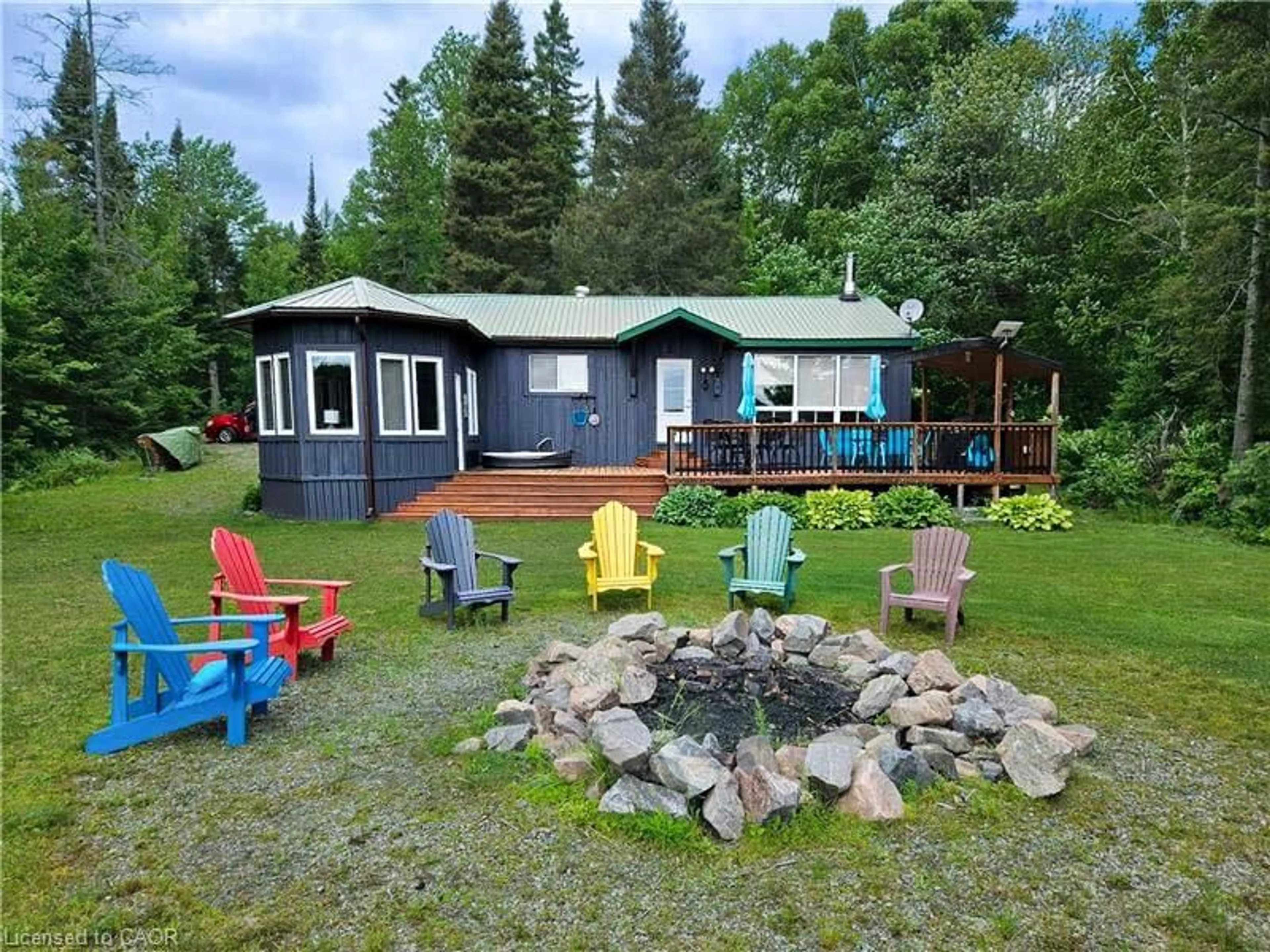 Patio, water/lake/river/ocean view for 790 Deer Lake Rd, South River Ontario P0A 1Z0