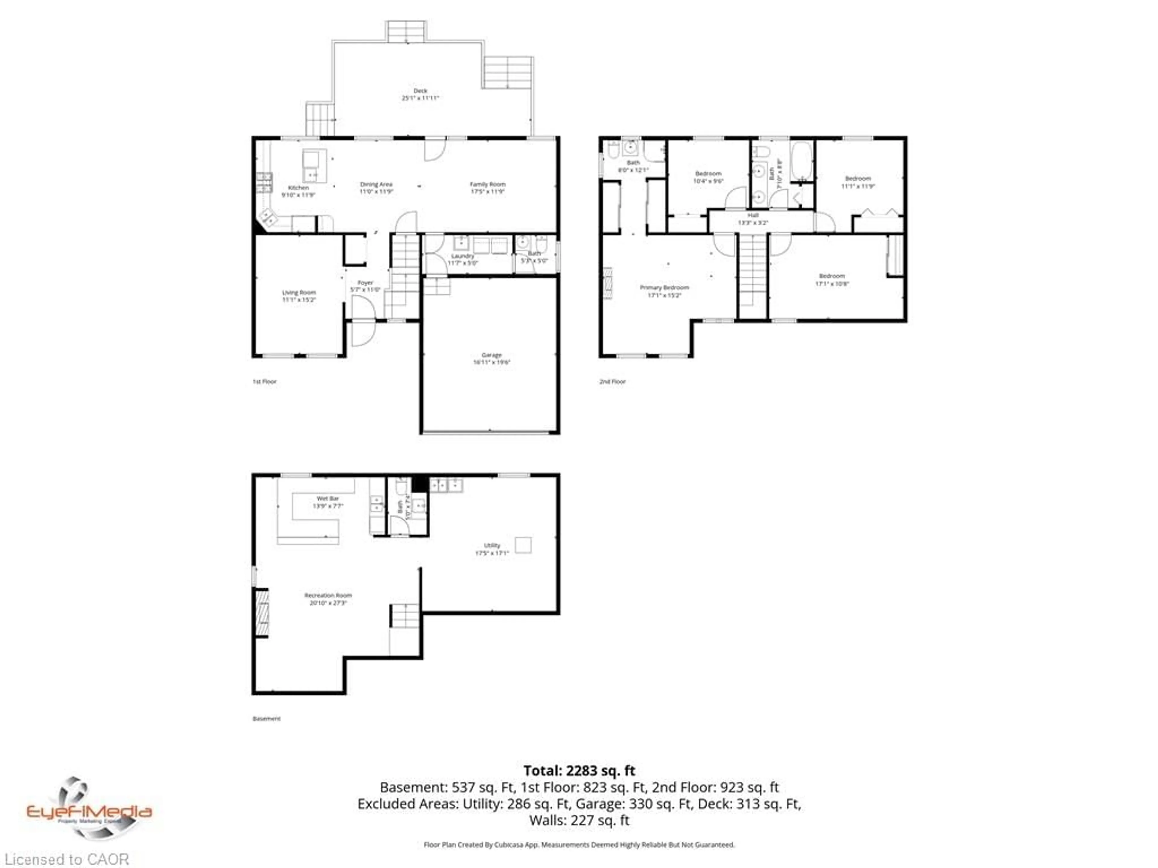 Floor plan for 264 Cooper St, Cambridge Ontario N3C 3V5