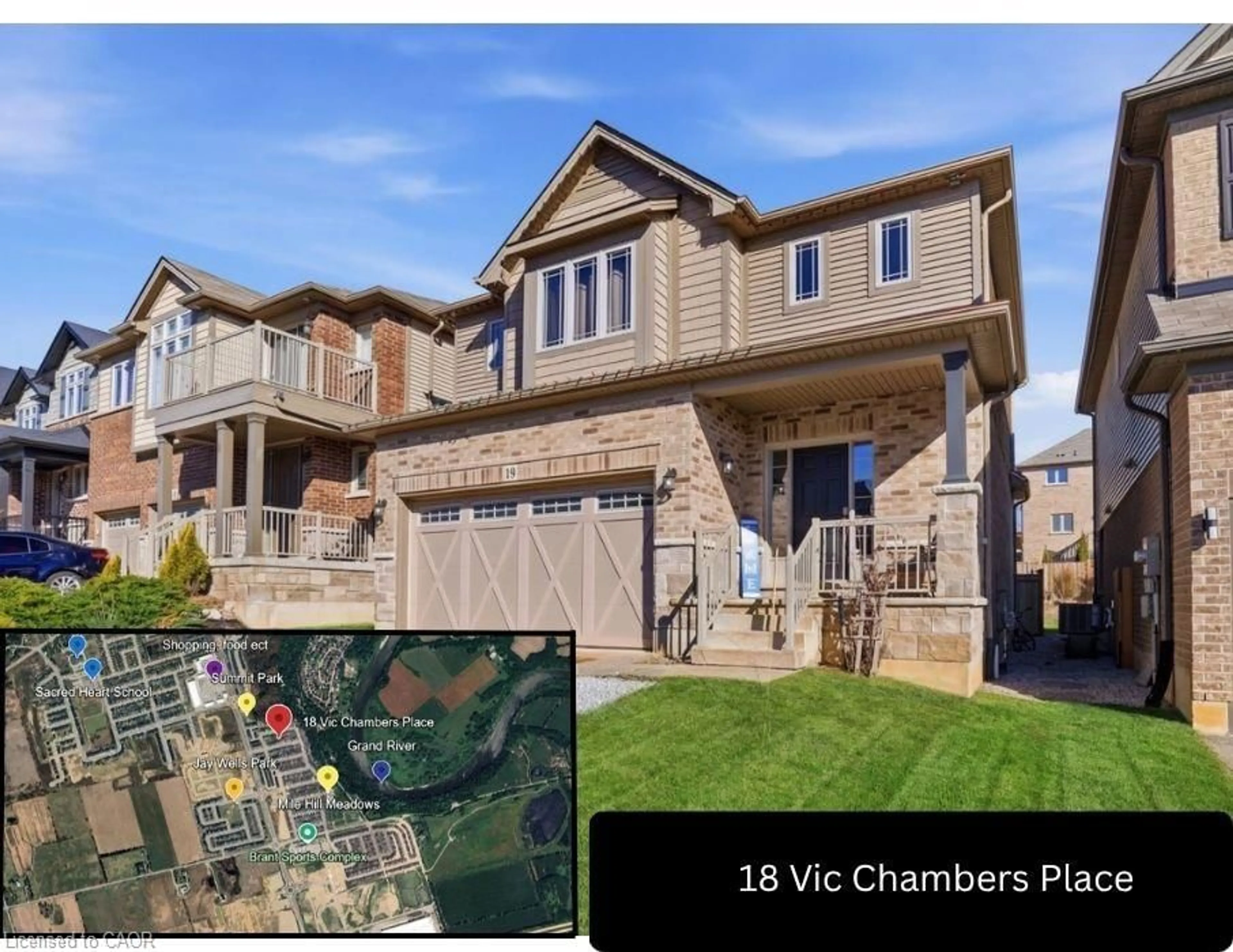 A pic from outside/outdoor area/front of a property/back of a property/a pic from drone, street for 18 Vic Chambers Pl, Paris Ontario N3L 0E6