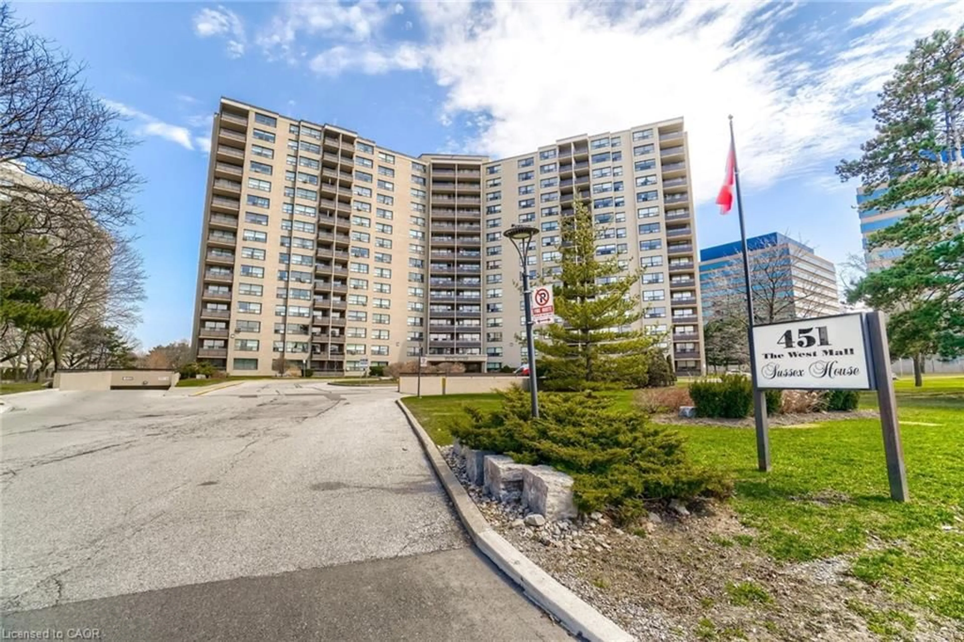 A pic from outside/outdoor area/front of a property/back of a property/a pic from drone, unknown for 451 The West Mall #815, Toronto Ontario M9C 1G1